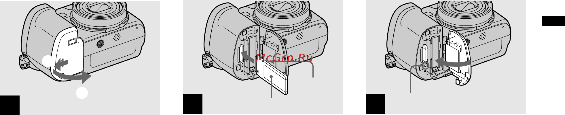 Sony DSC-V3 [23/186] Установка и удаление платы памяти memory stick