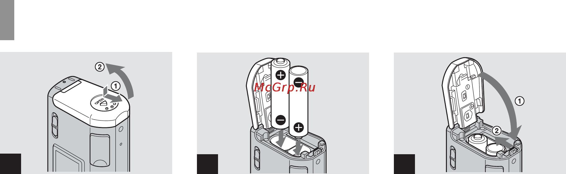 Sony Cyber-Shot DSC-U50 [100/180] Sätta i batterierna