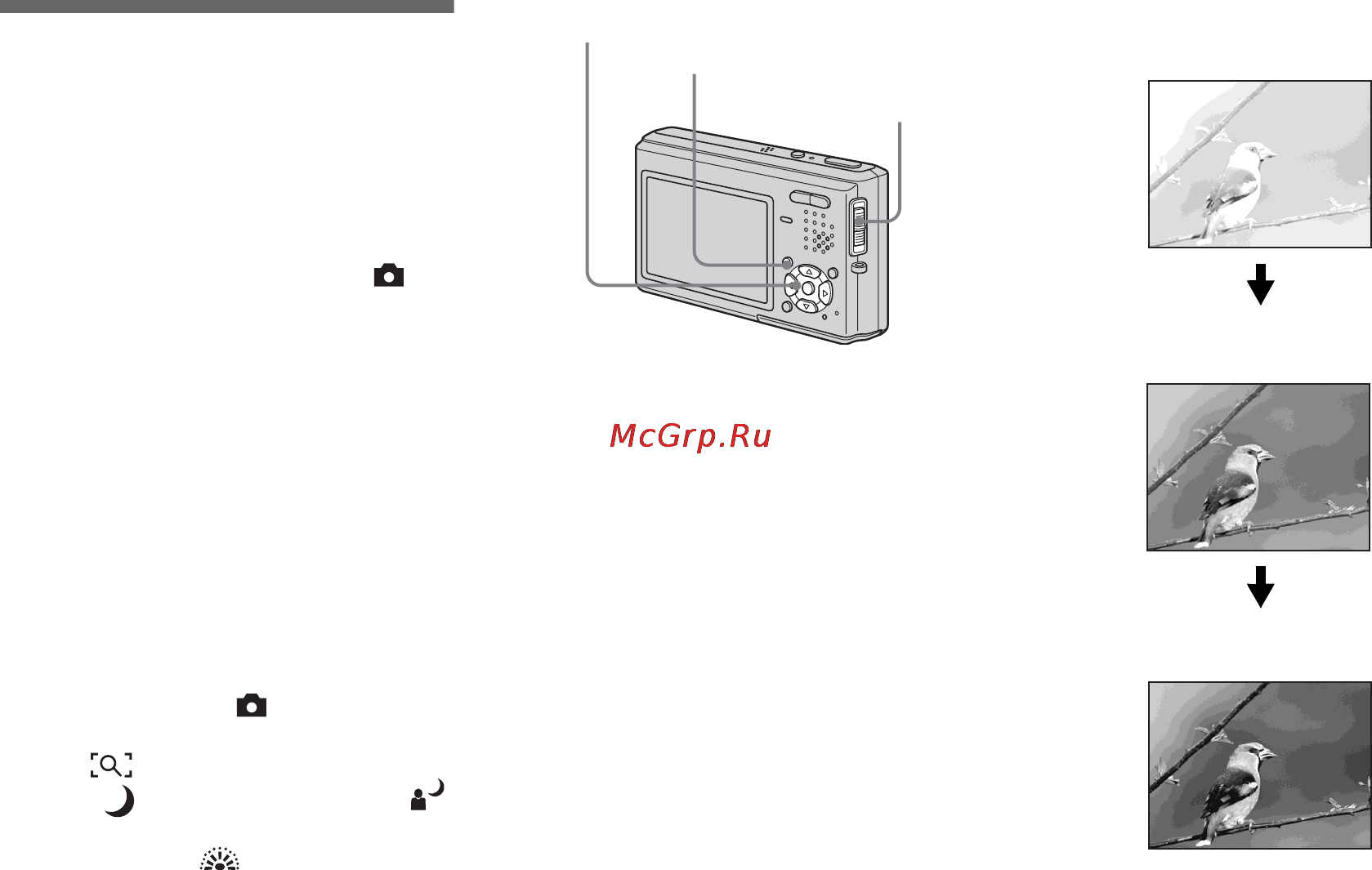 Sony DSC-T1 [60/256] Ñúåìêà ò²åõ èçîá²àæåíèé ñî ñìåùåííîé æêñïîçèöèåé