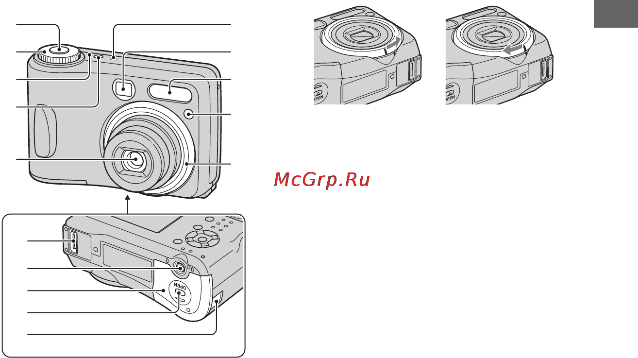 Sony DSC-S60 [15/112] Обозначение компонентов