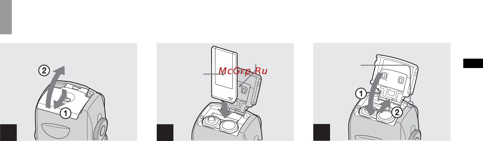 Sony DSC-P93 [21/139] Установка и извлечение карты памяти memory stick