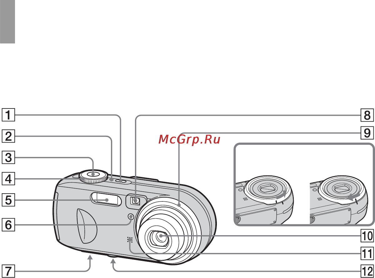 Sony DSC-P73 [8/139] Описание деталей фотокамеры