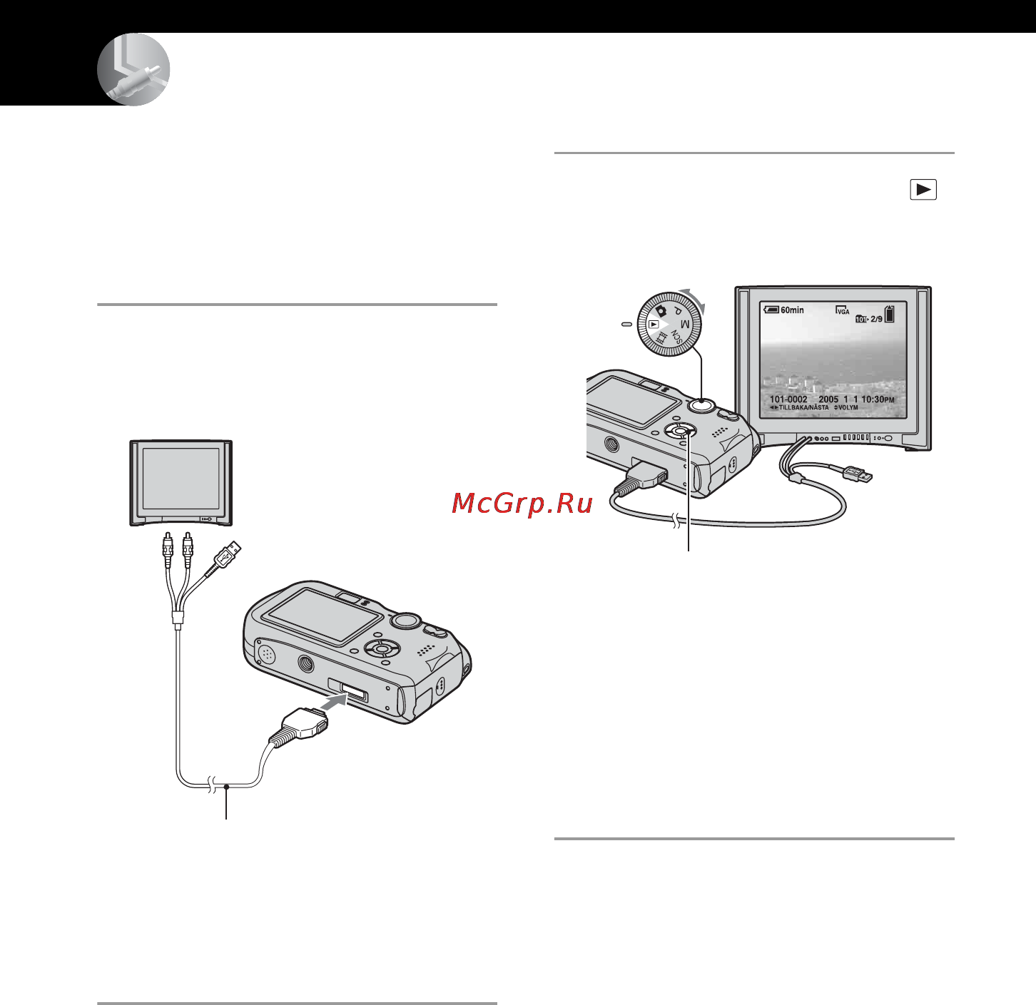 Sony DSC-P200 [182/211] Hur man ansluter kameran till en tv