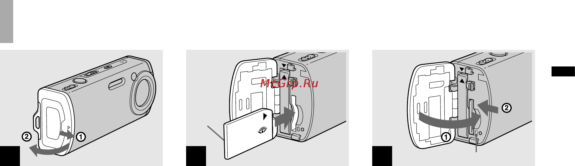 Sony DSC-L1 [23/147] Установка и удаление платы памяти memory stick duo