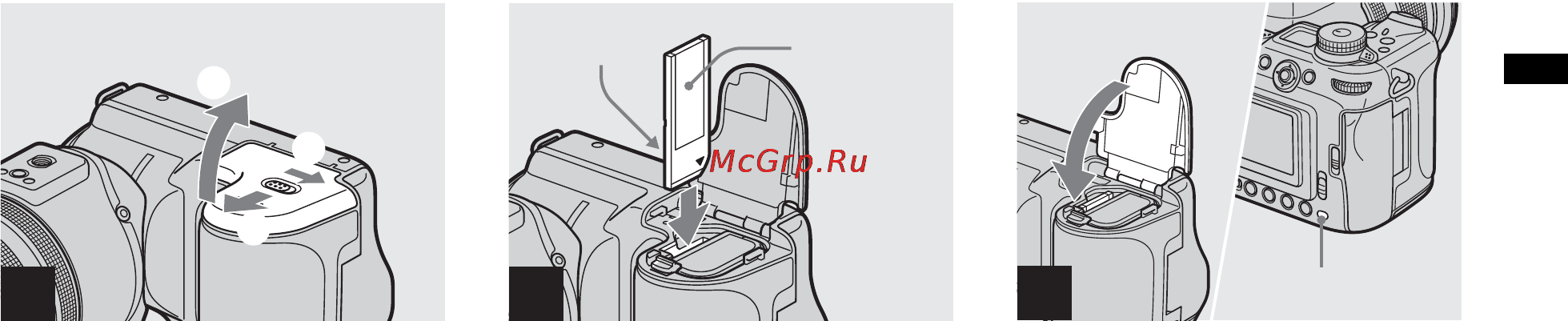 Sony DSC-F828 [23/336] Установка и извлечение платы памяти memory stick