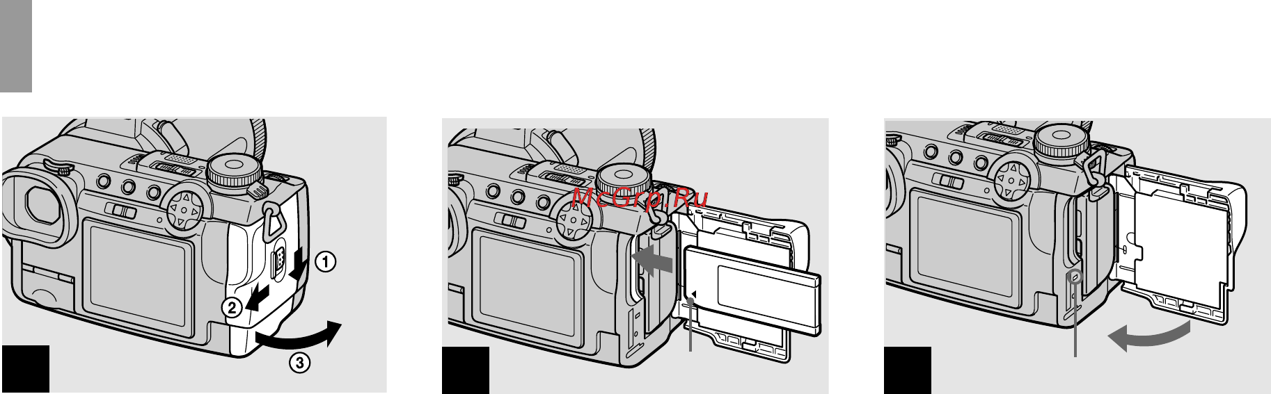 Sony DSC-F717 [18/256] Óñòàíîâêà è óäàëåíèå ïëàòû ïàìøòè memory stick