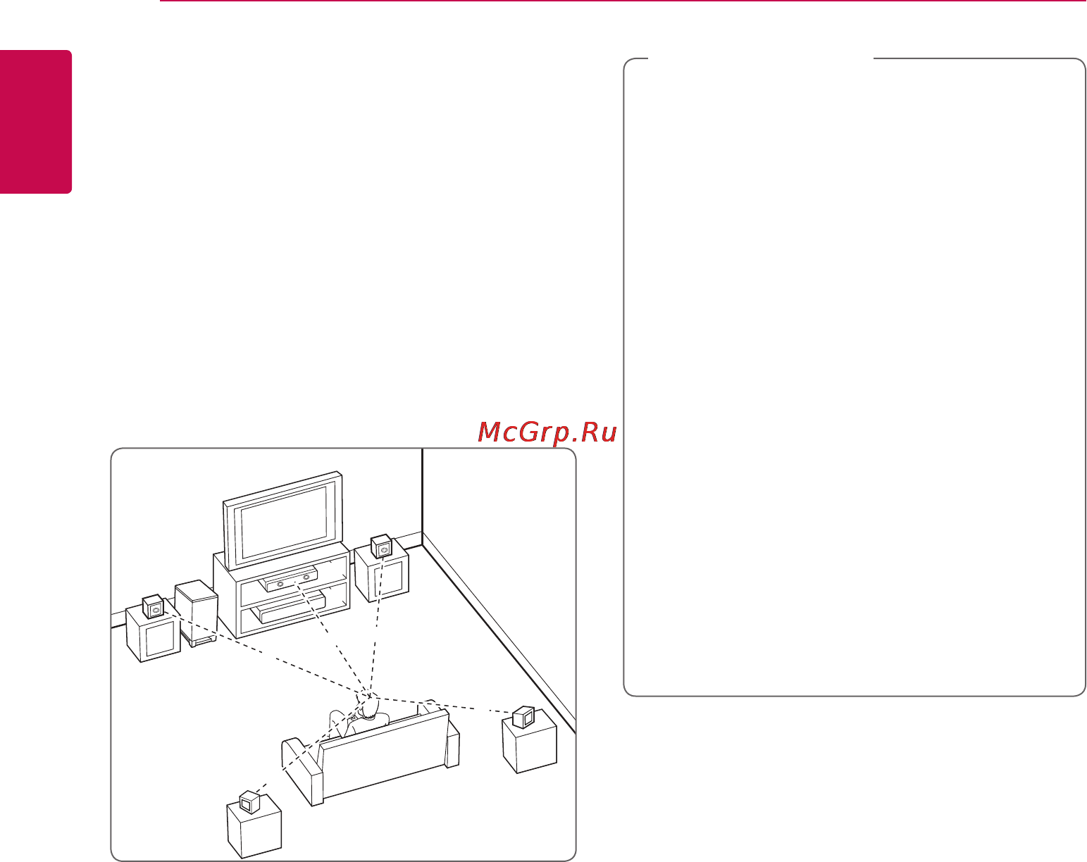 LG BH7530TB [12/79] Размещение системы