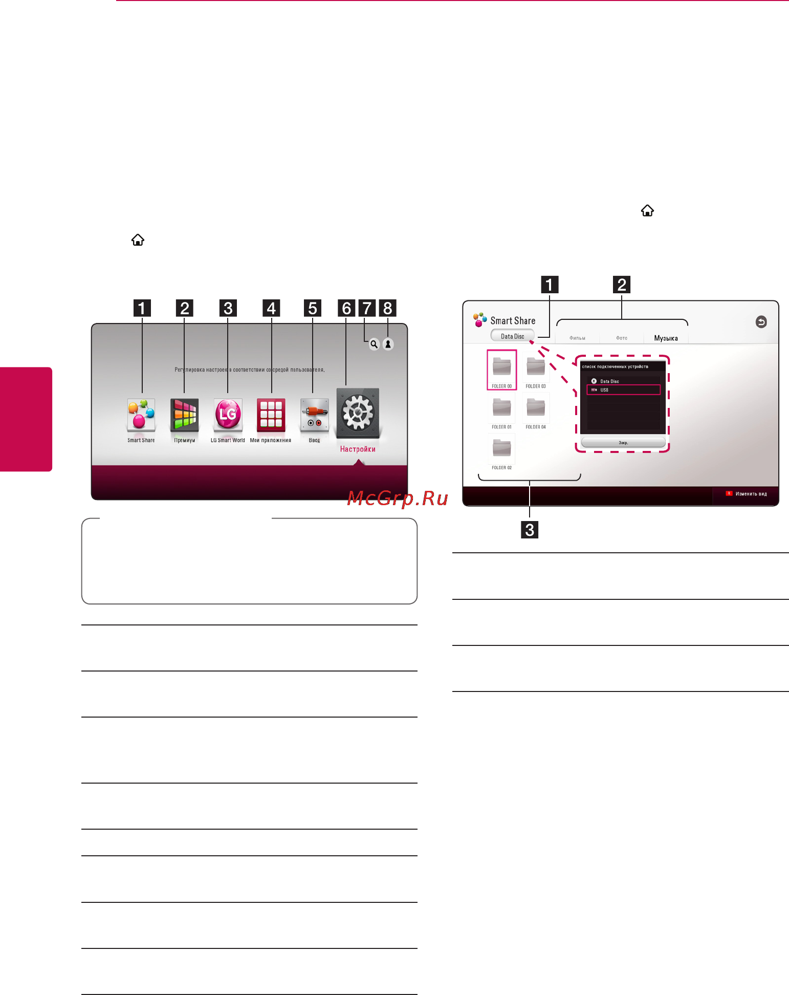 LG BH6430P [32/76] Отображение главного меню