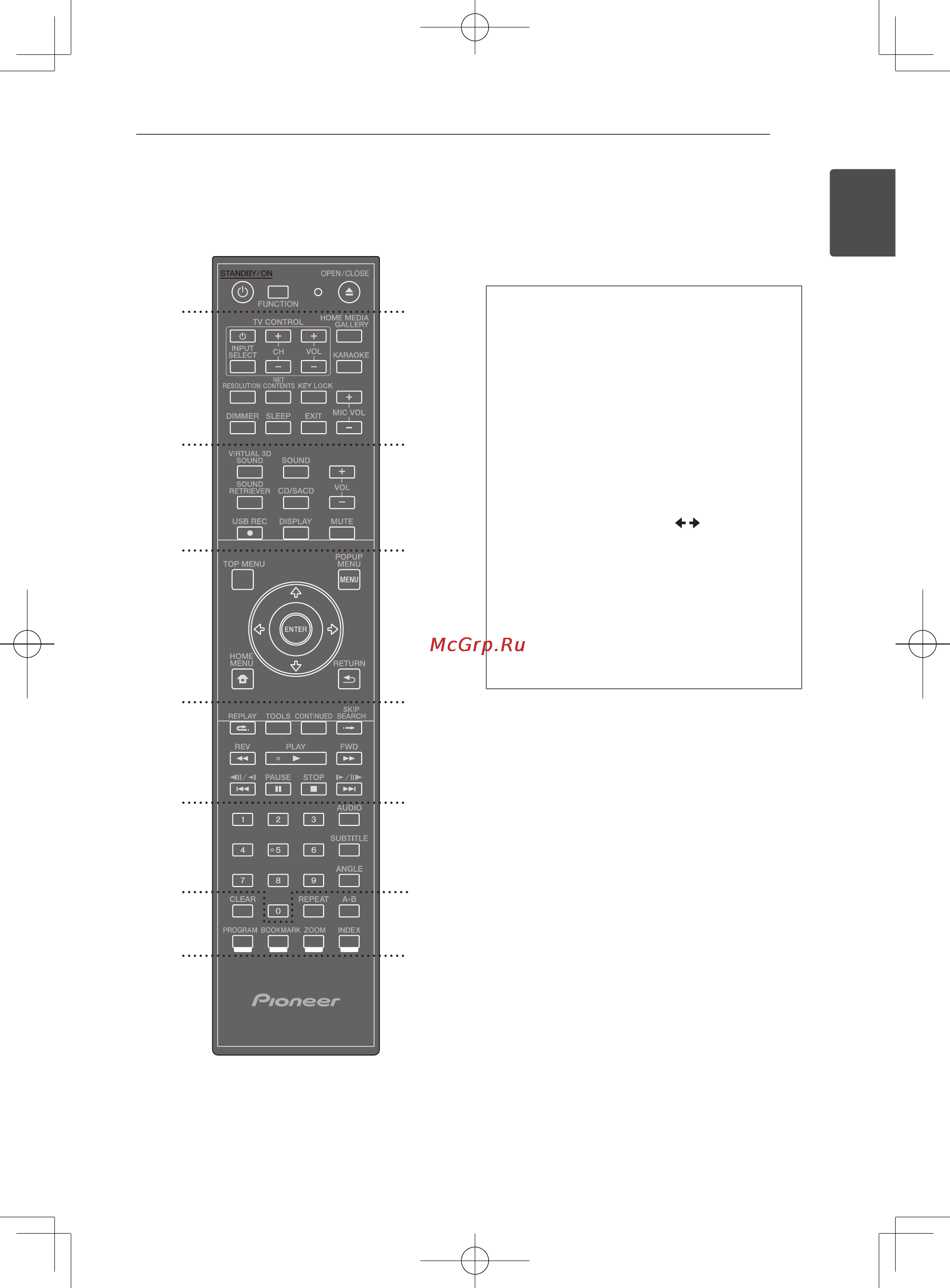 Pioneer BCS-424B [17/76] Пульт дистанционного управления