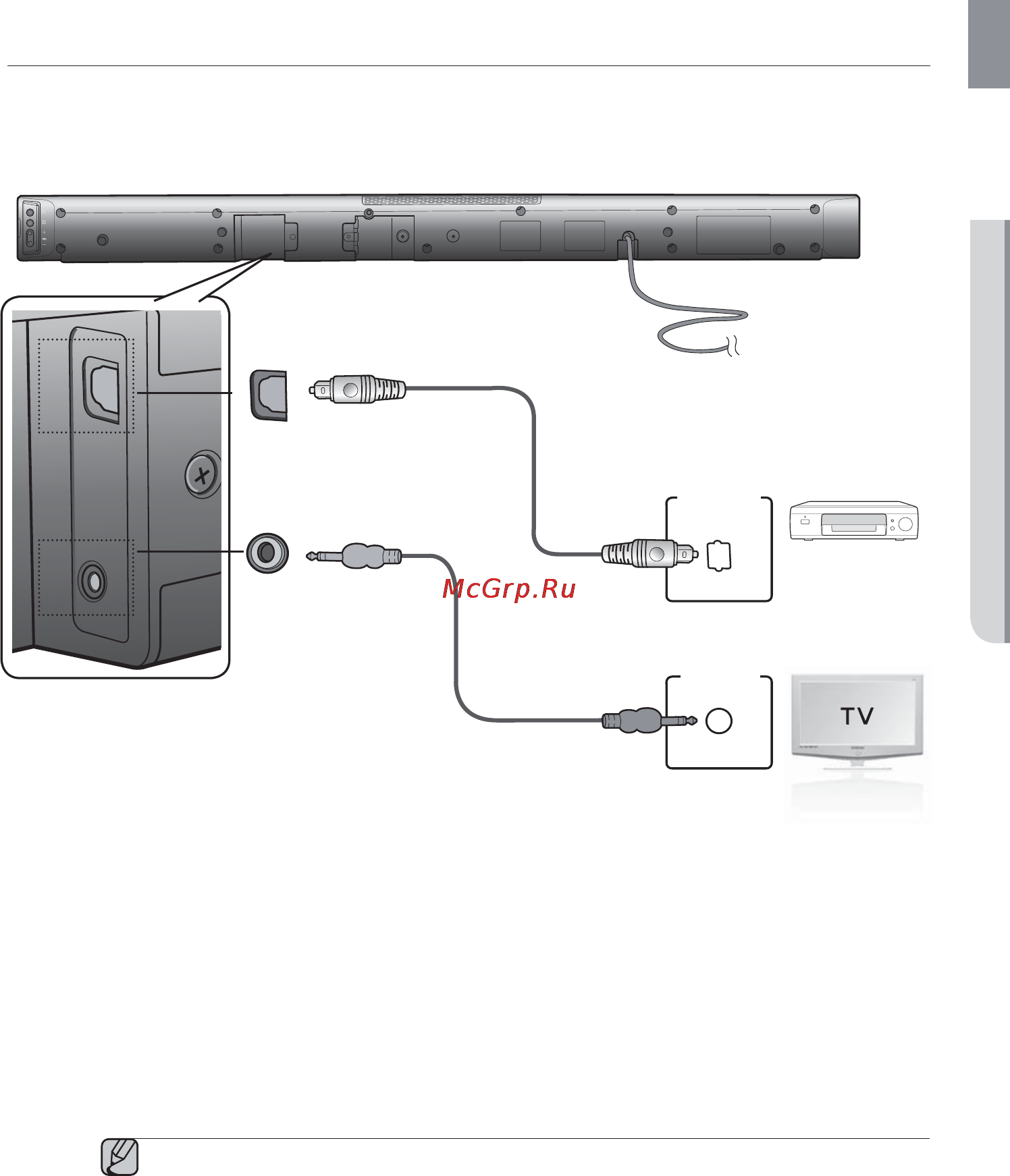 Samsung HW-F450 [13/72] Подключение внешнего устройства с помощью аудиокабеля аналогового или оптического цифрового кабеля