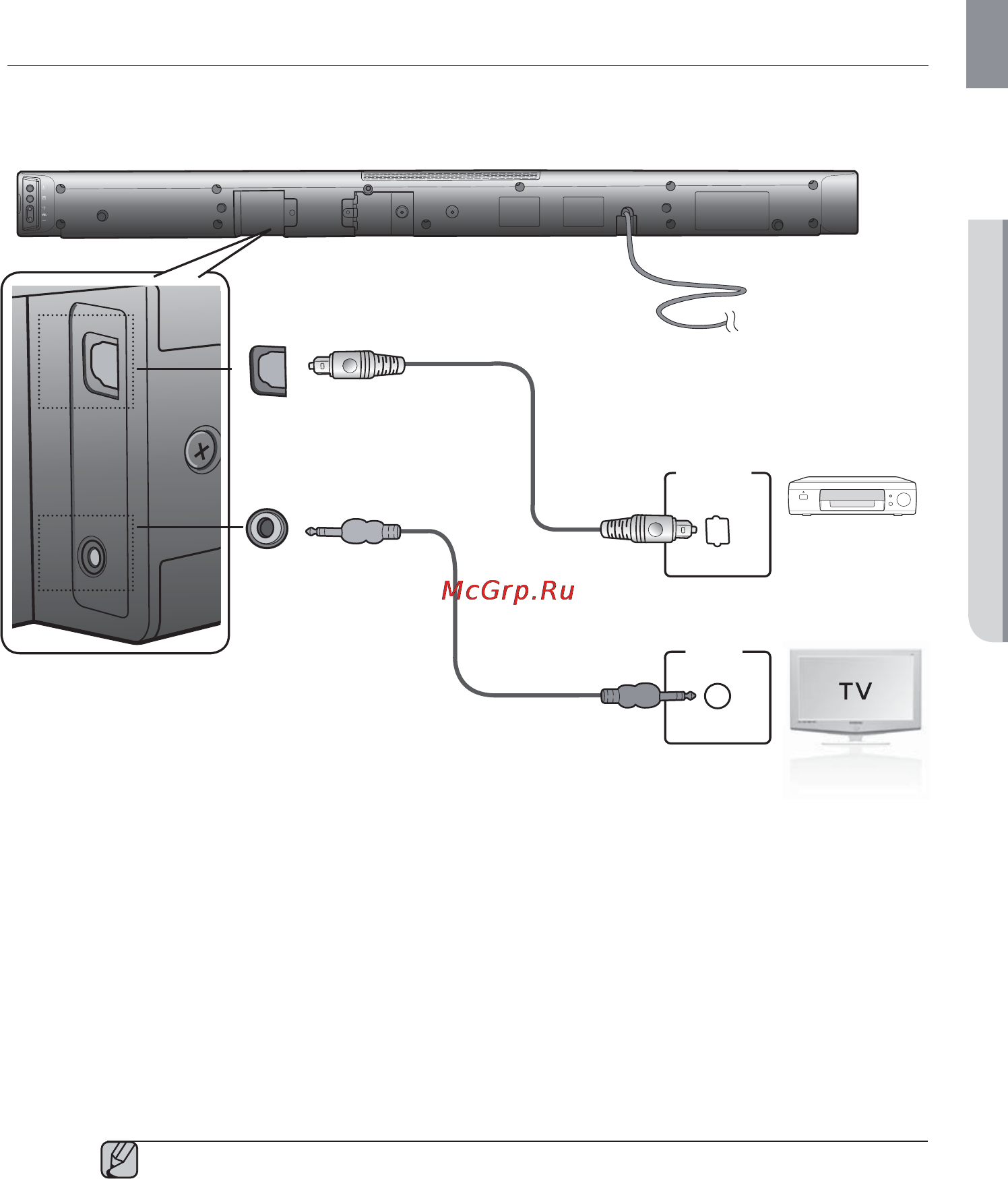 Samsung HW-F450 [61/72] Підключення зовнішнього пристрою за допомогою аудіо аналогового чи оптичного цифрового кабелю