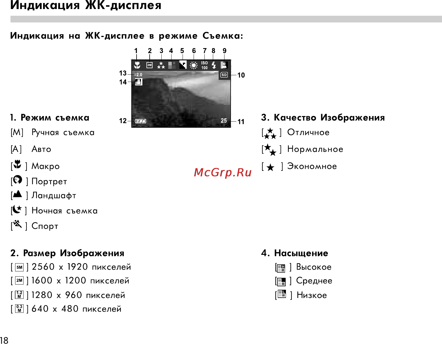 Rekam Presto 50i [18/77] Индикация жк дисплея