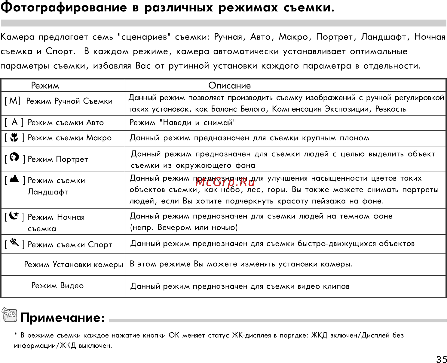 Rekam Presto 50i [35/77] Примечание