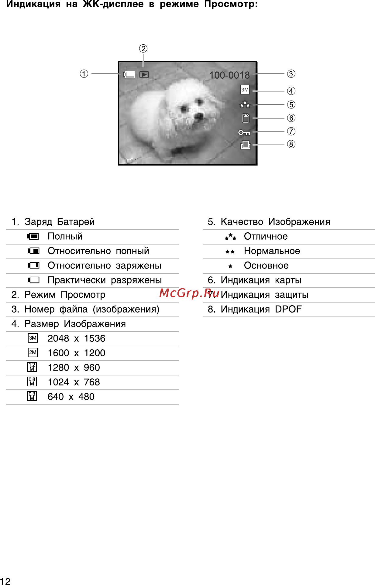 Rekam Presto 33i [13/58] Индикация на жк дисплее в режиме просмотр