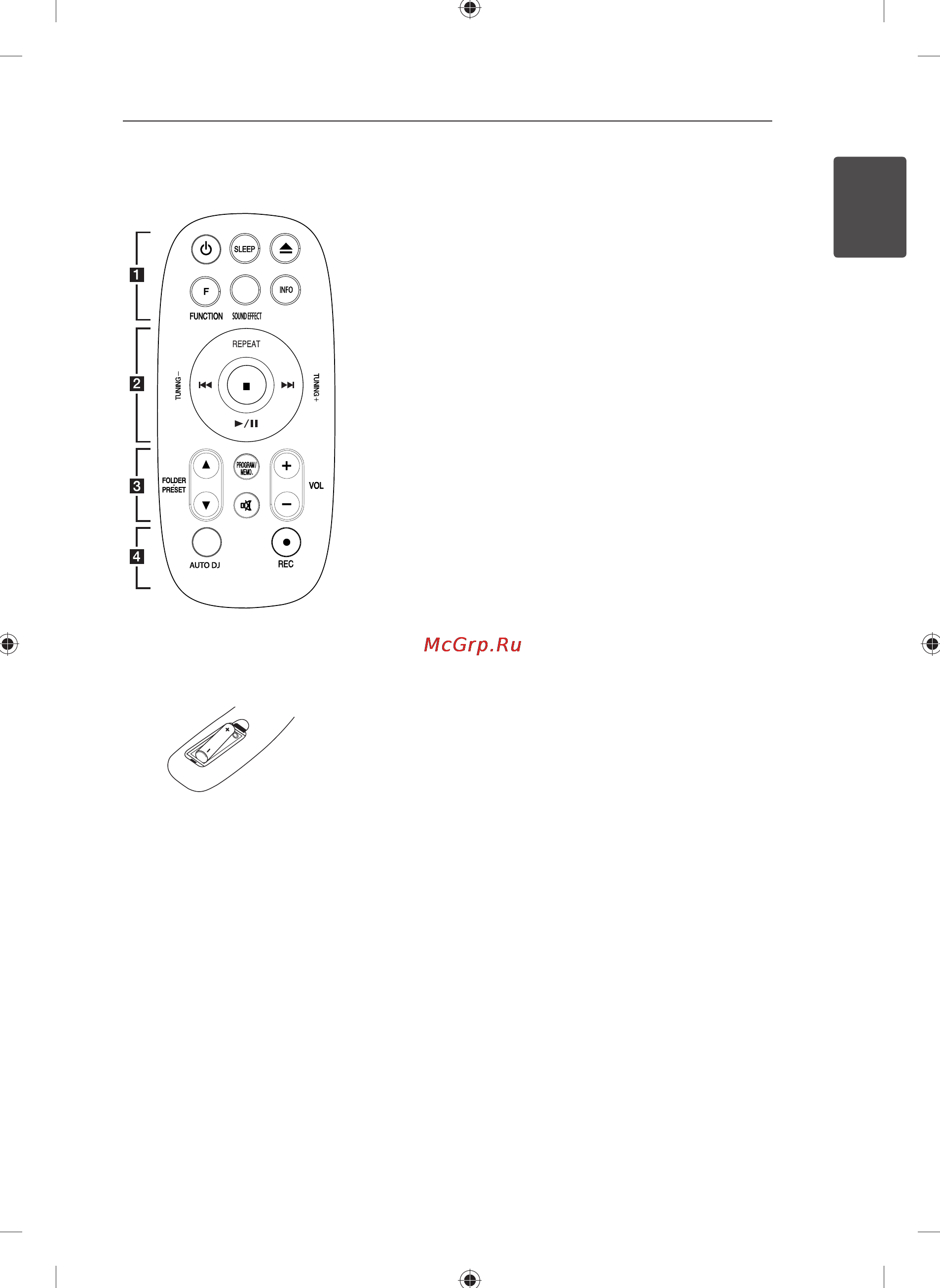 LG RAD-136B [7/24] Пульт управления