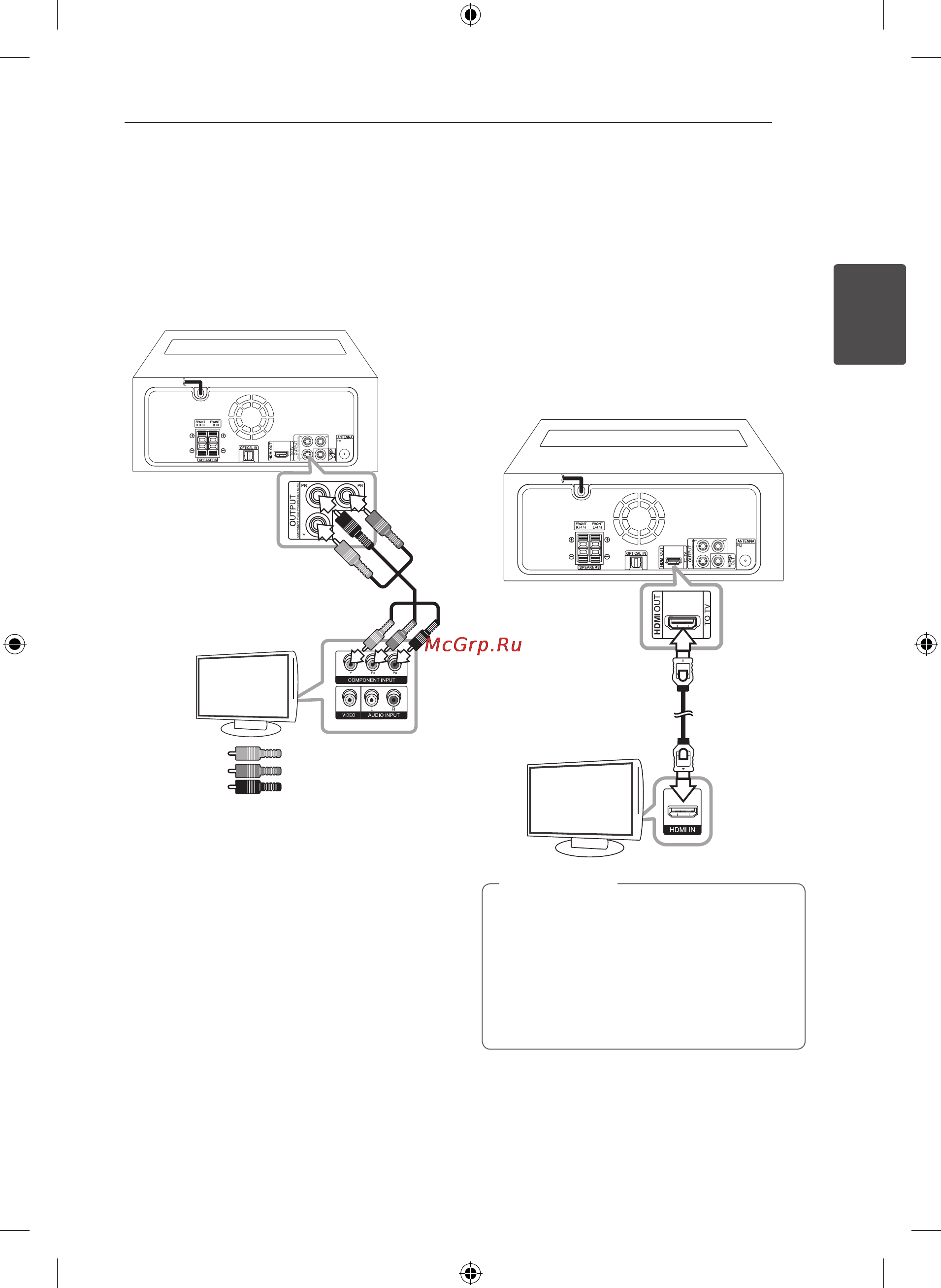LG DM2630K [13/42] Соединение hdmi выхода hdmi out