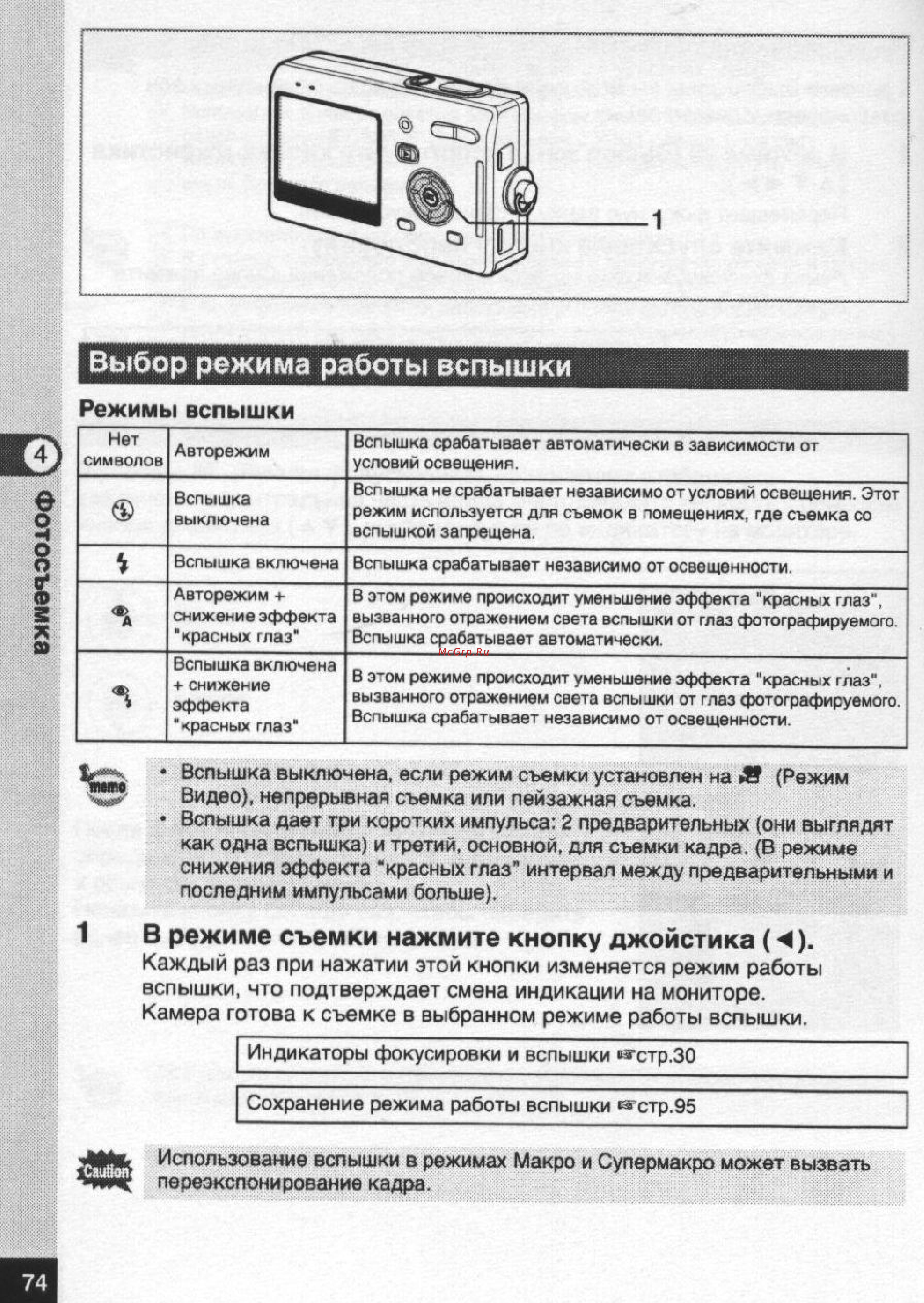 Pentax Optio S5n [75/167] Выбор режима работы вспышки