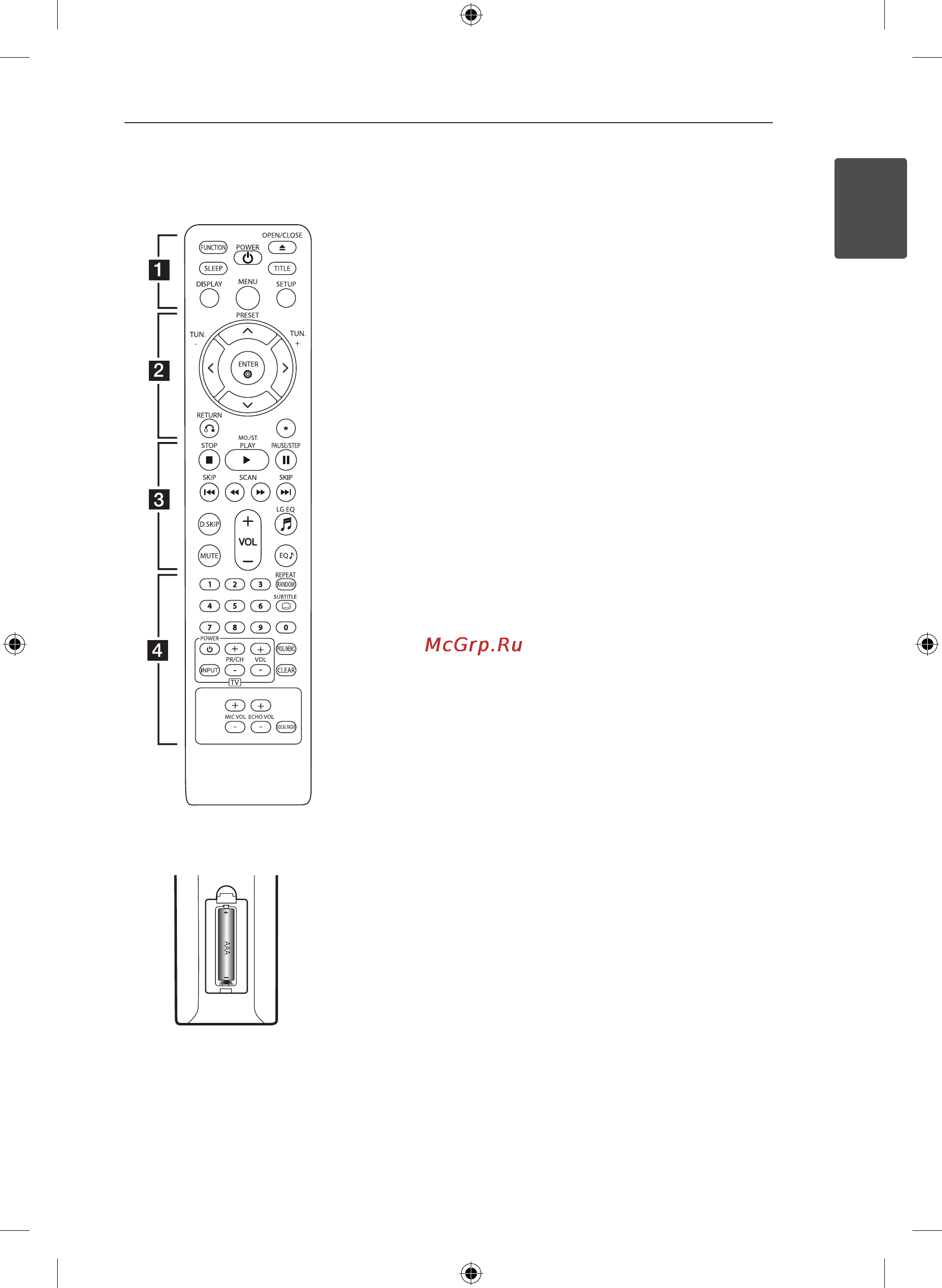 LG DM5230J [9/36] Пульт ду