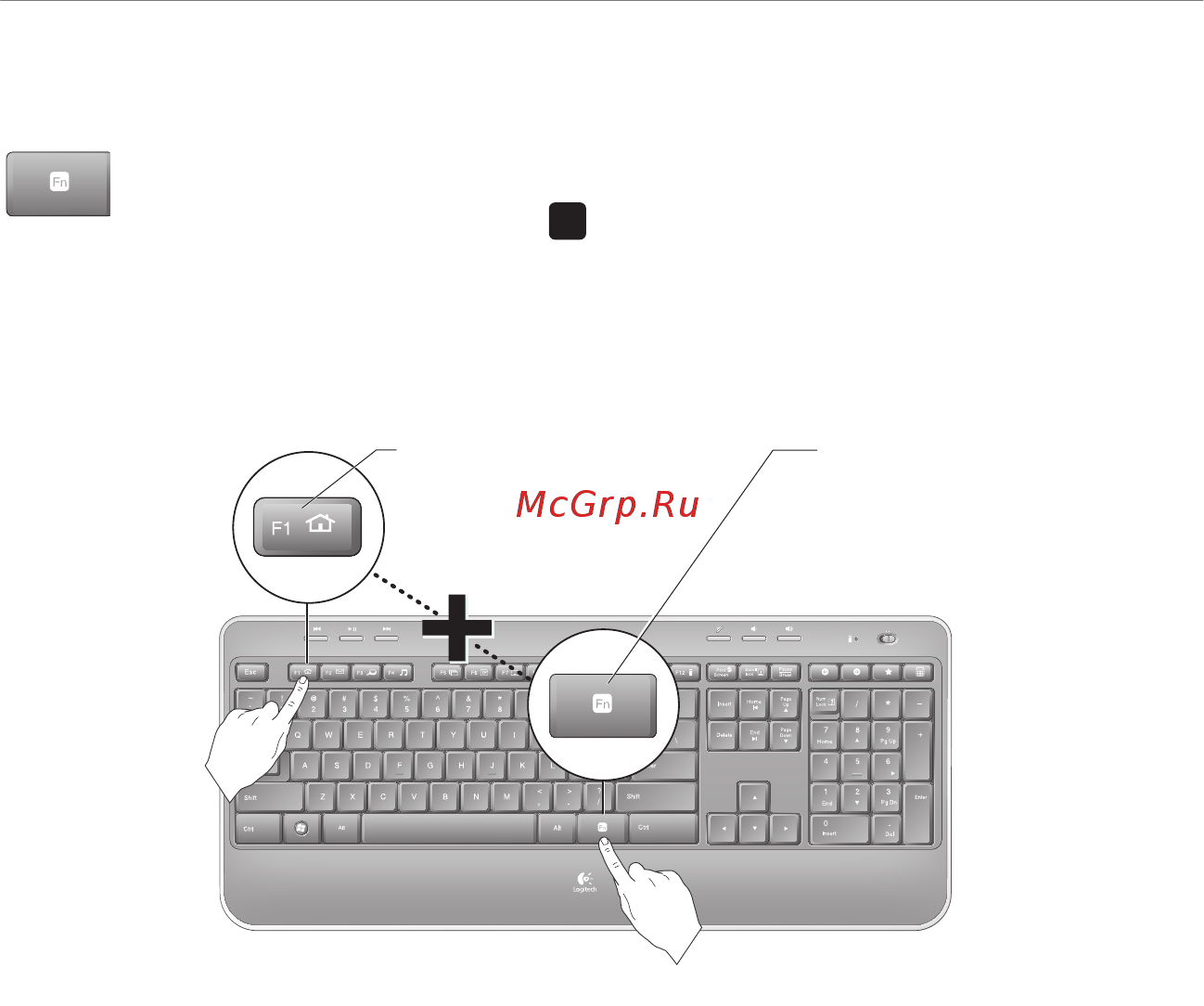 Logitech MK520 [15/25] Функции клавиатуры использование f клавиш
