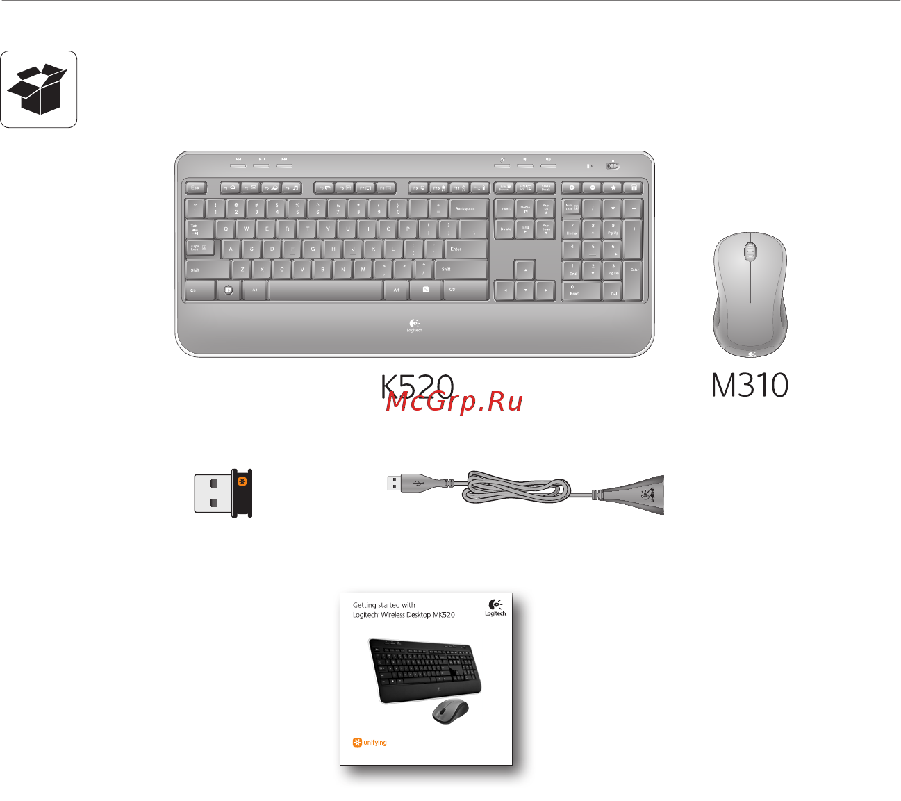 Logitech MK520 Инструкция по эксплуатации онлайн [2/25] 24572