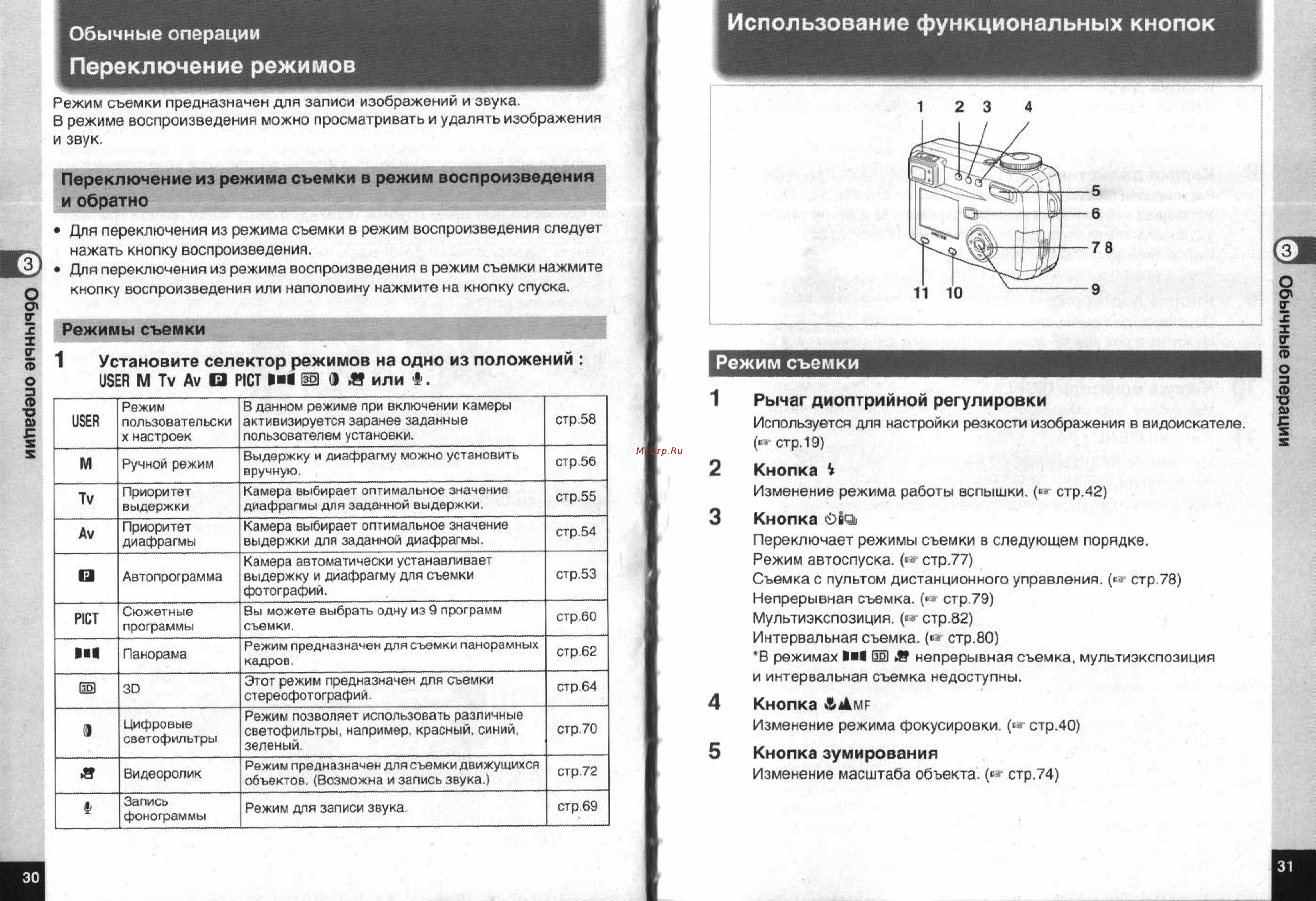 Pentax Optio 555 [17/71] Использование функциональных кнопок