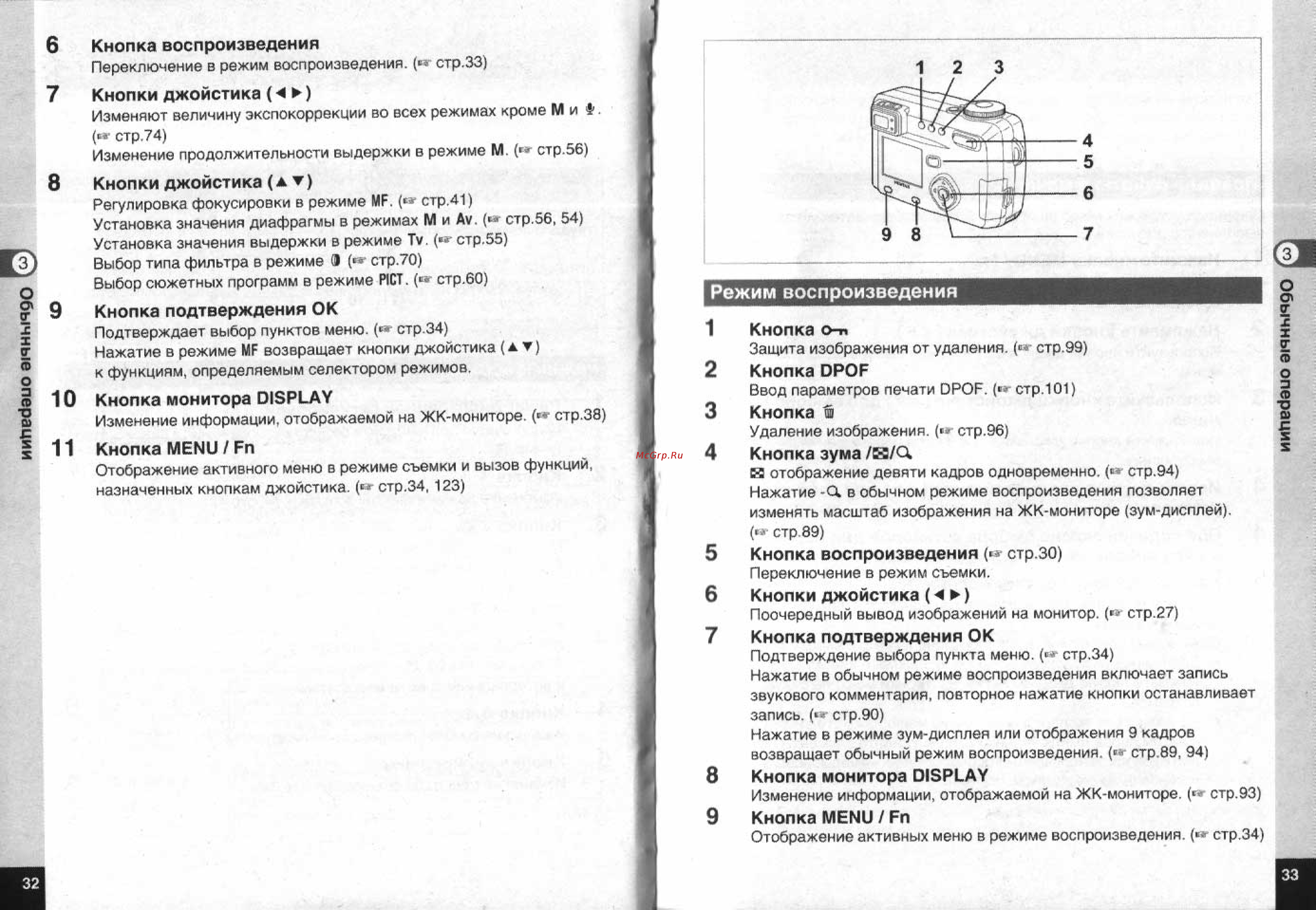 Pentax Optio 555 [18/71] Режим воспроизведения