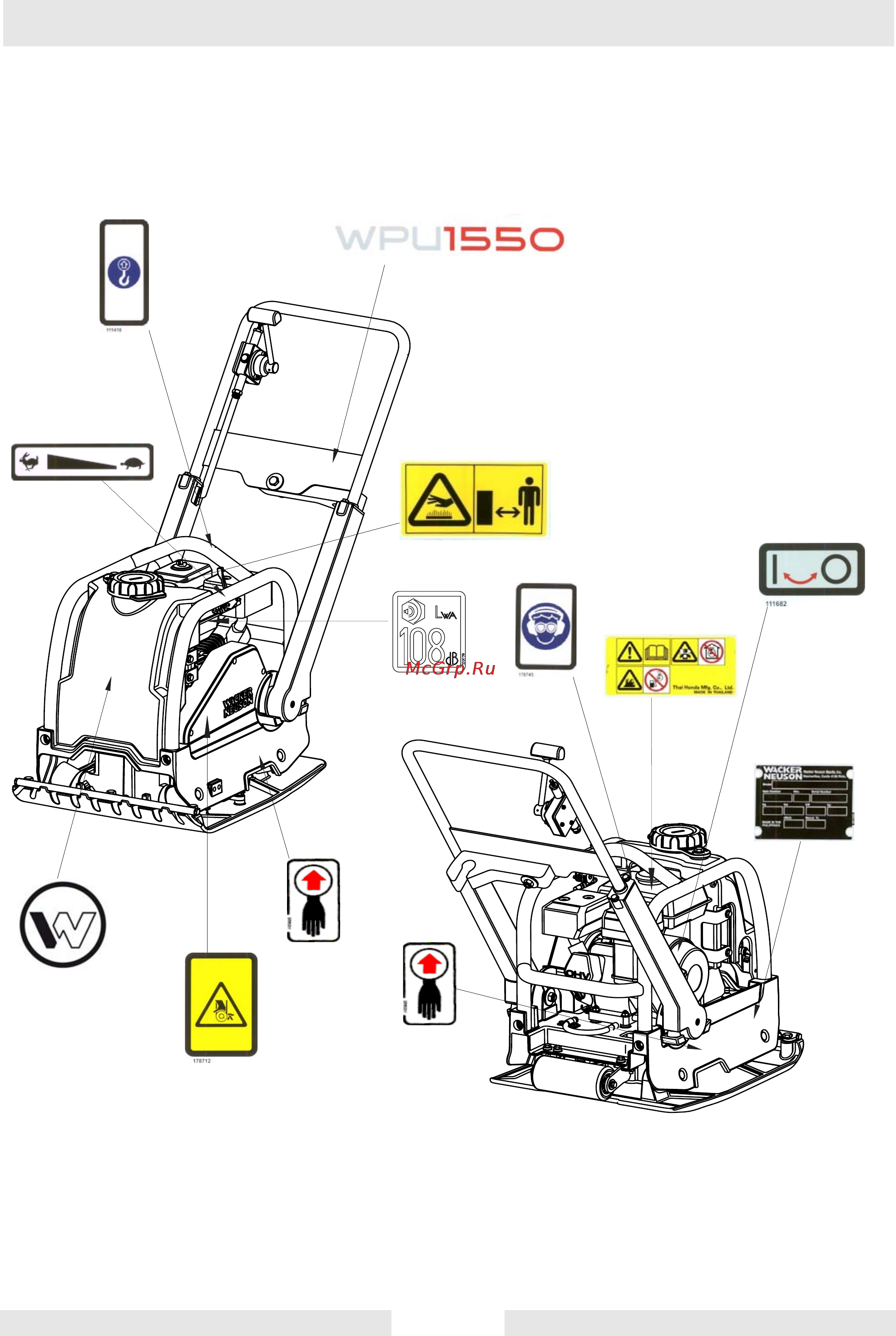 Wacker Neuson WPU 1550 A 630033 [12/40] Ìåñòà ²àñïîëîæåíèø ìà²êè²îâî íûõ òàáëè åê