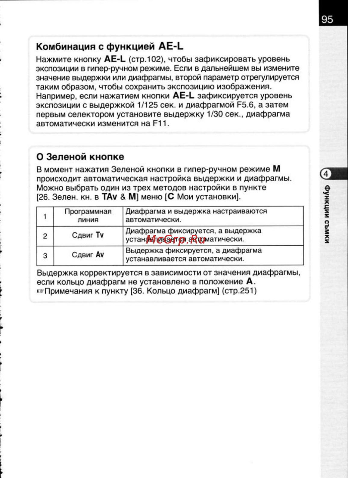 Pentax K20D [97/286] Комбинация с функцией ае ь