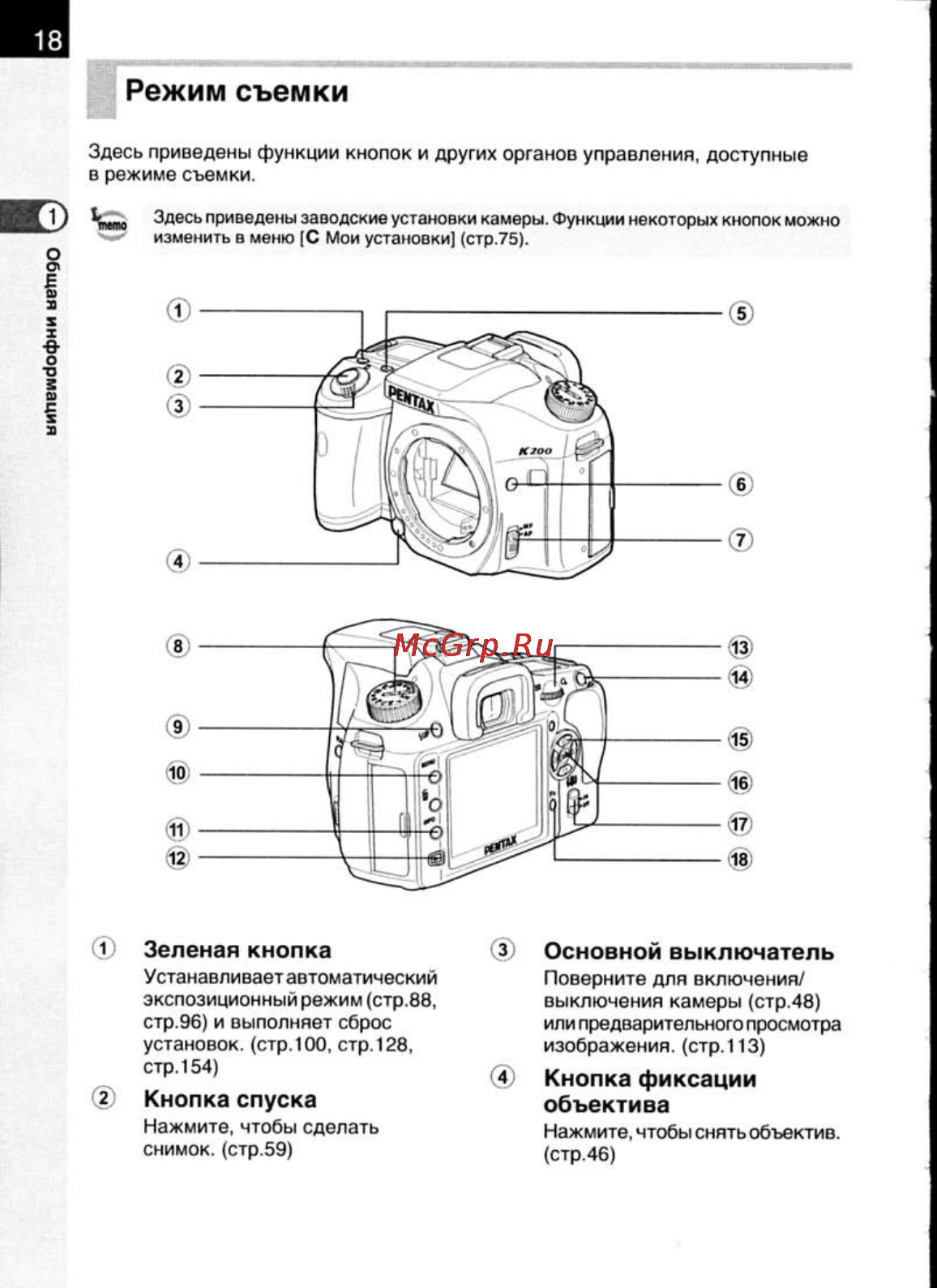 Pentax K200D [20/266] Зеленая кнопка