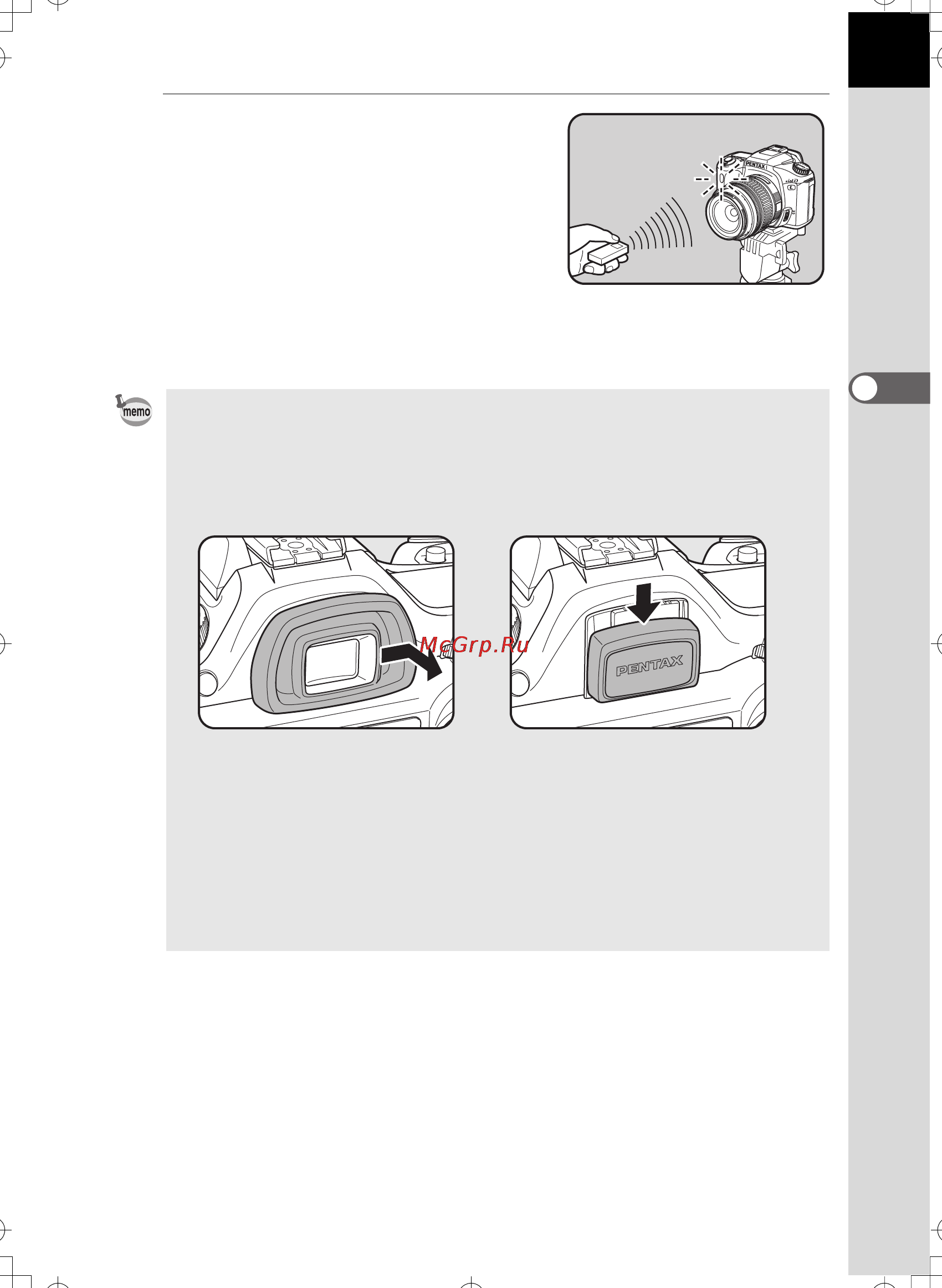 Pentax IST DL [62/206] Íàïðàâüòå ïóëüò äó íà êàìåðó è íàæìèòå ñïóñêîâóþ êíîïêó íà ïóëüòå