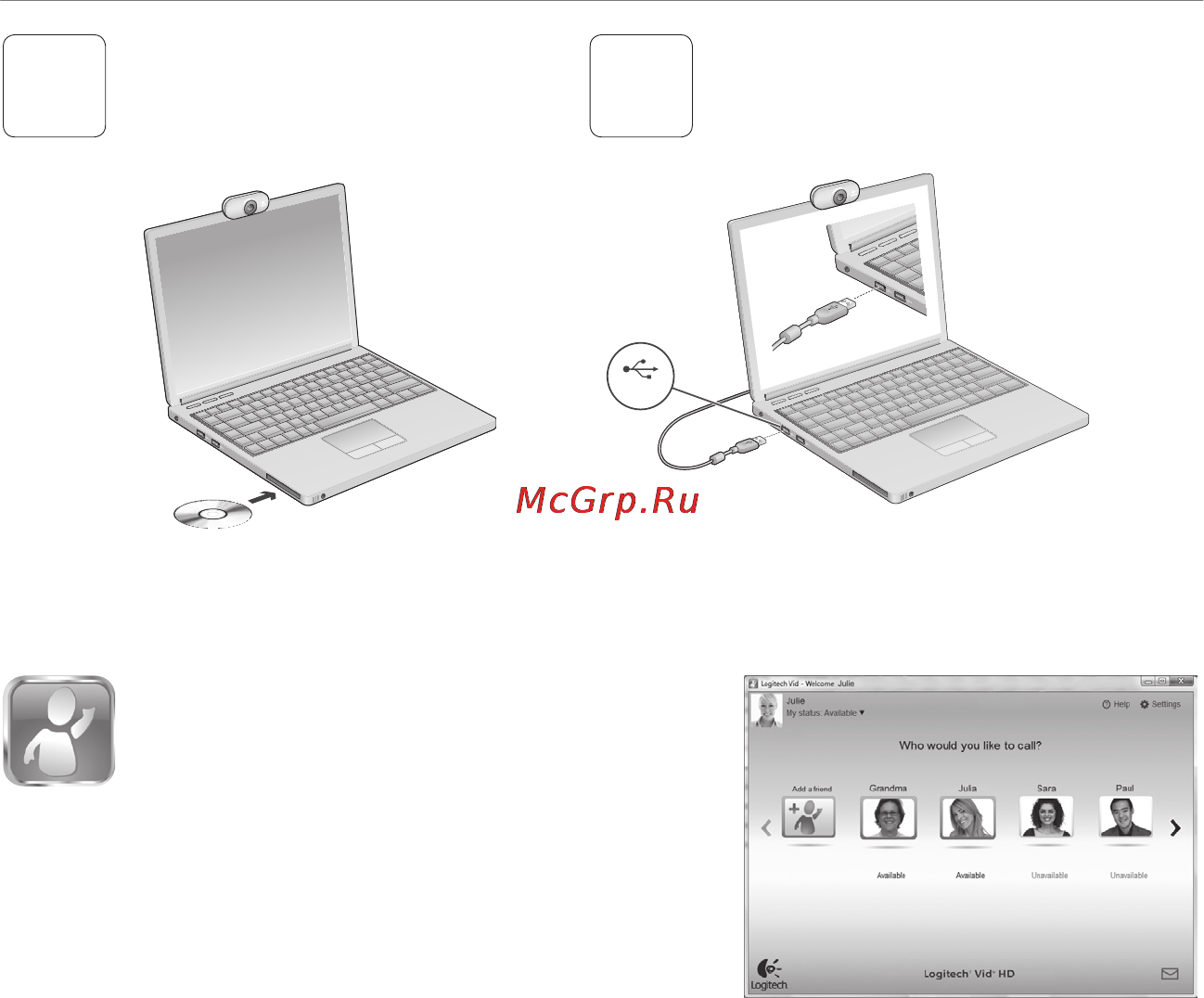 Logitech C210 [65/94] Videokõne alustamine