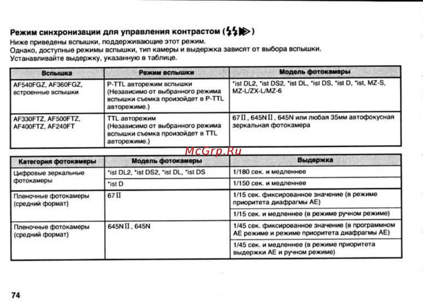 Pentax AF-540FGZ Инструкция по эксплуатации онлайн [76/96] 24755