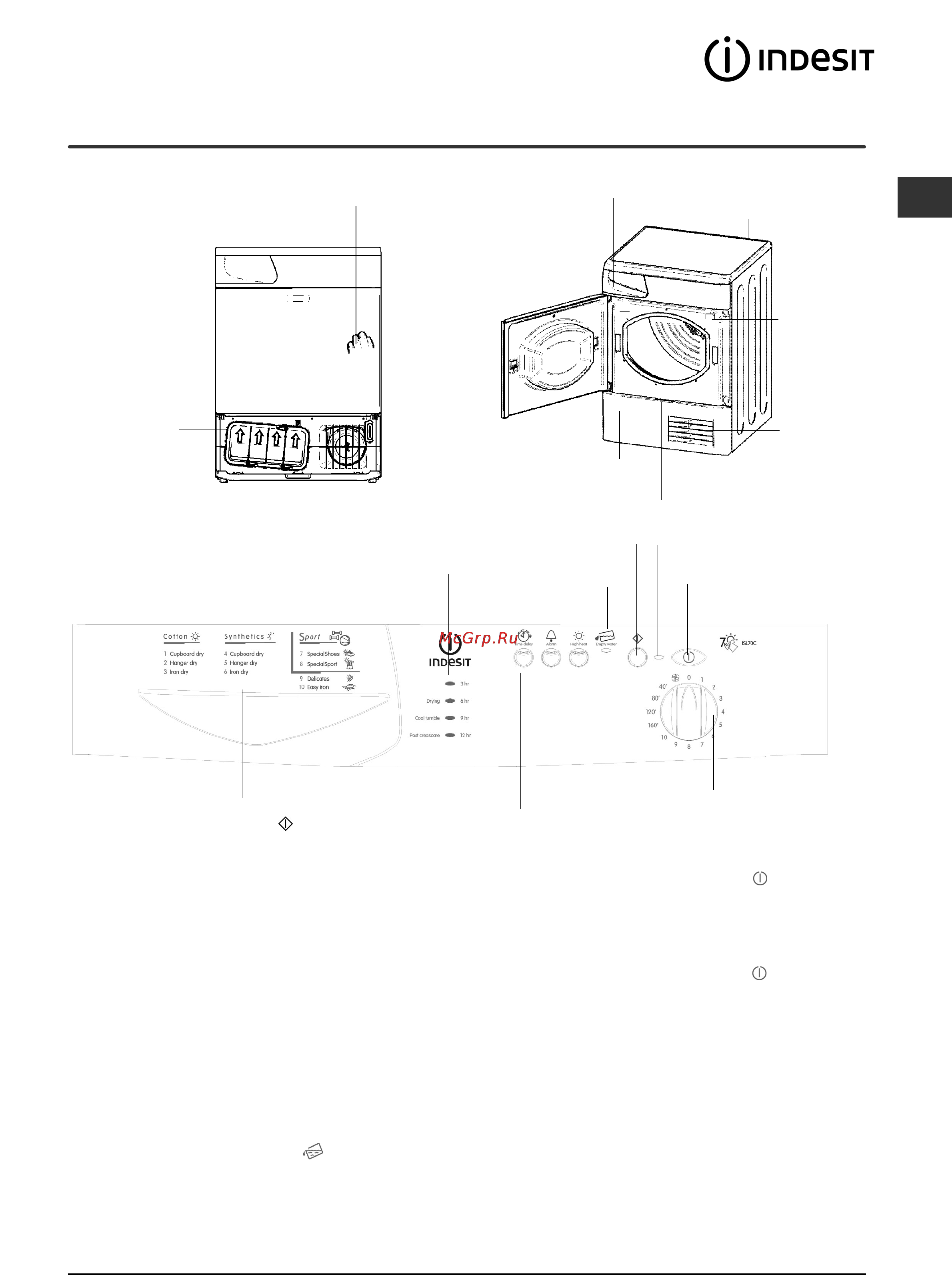 Indesit ISL 70 C [51/96] Descripción de la secadora