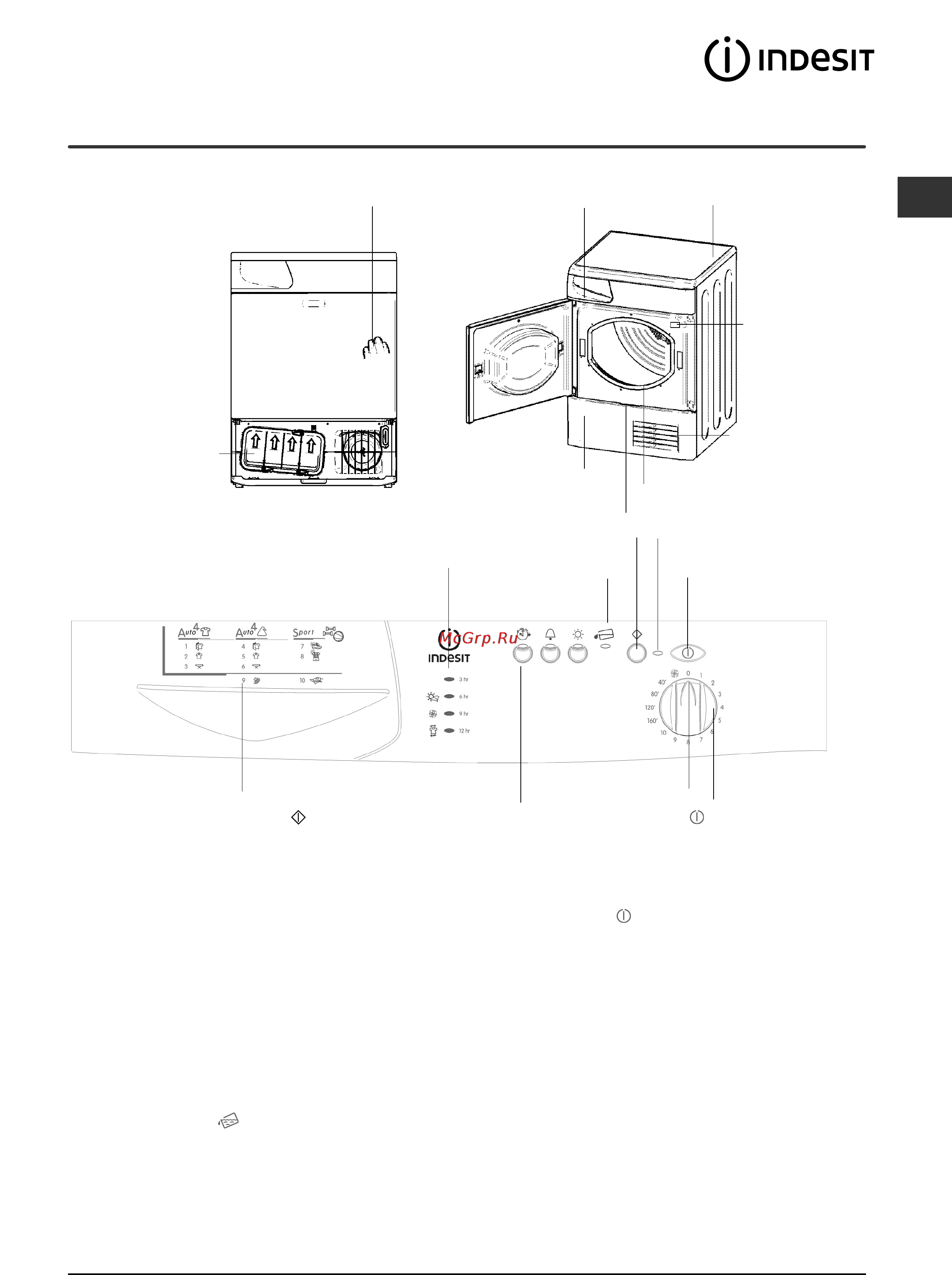 Indesit ISL 70 C [75/96] Beschrijving van de droogautomaat