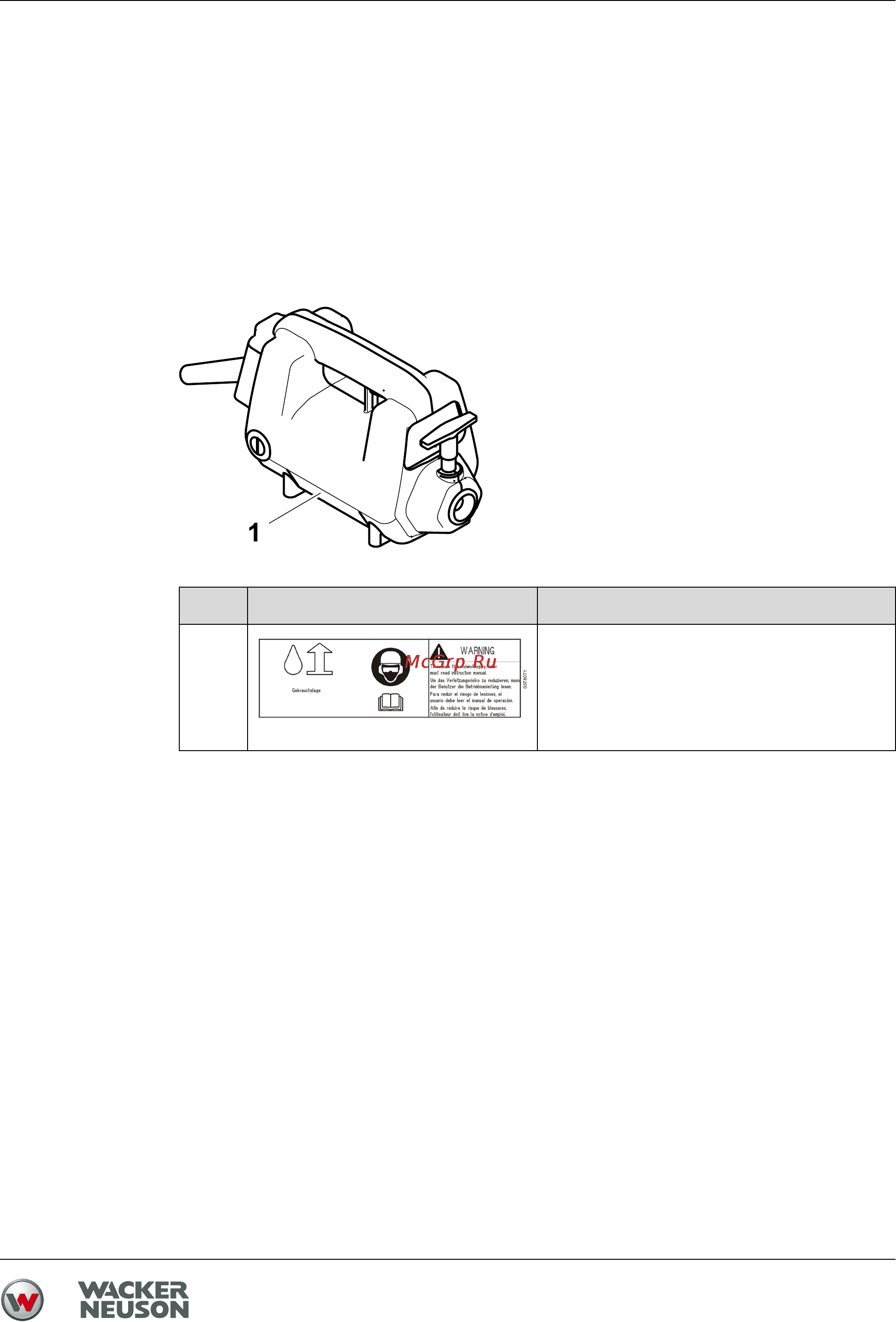 Wacker Neuson M 3000  6590 [21/66] Наклейки с указаниями и инструкциями по технике безопасности