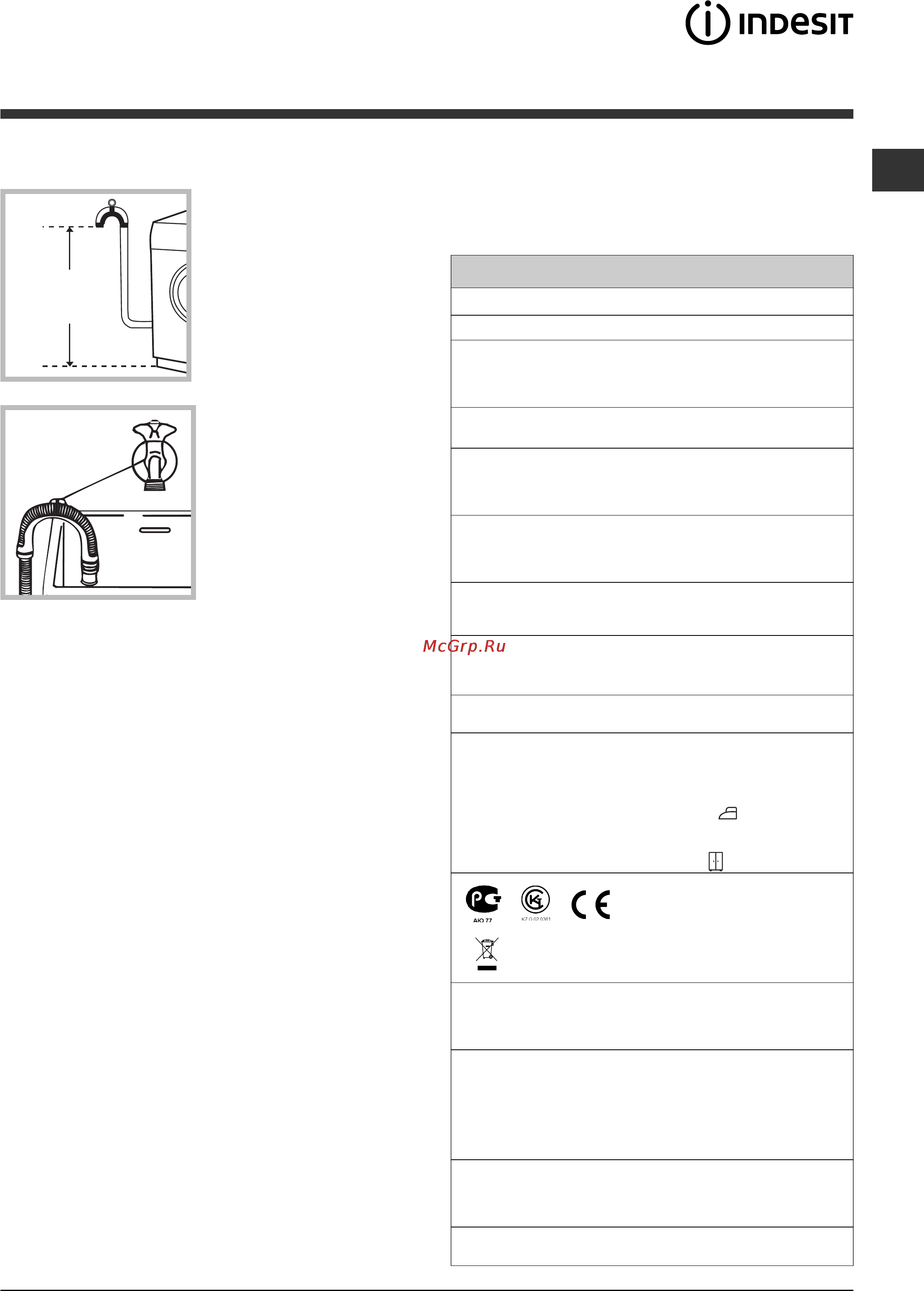 Indesit IWDC 7105 [15/60] 100 cm