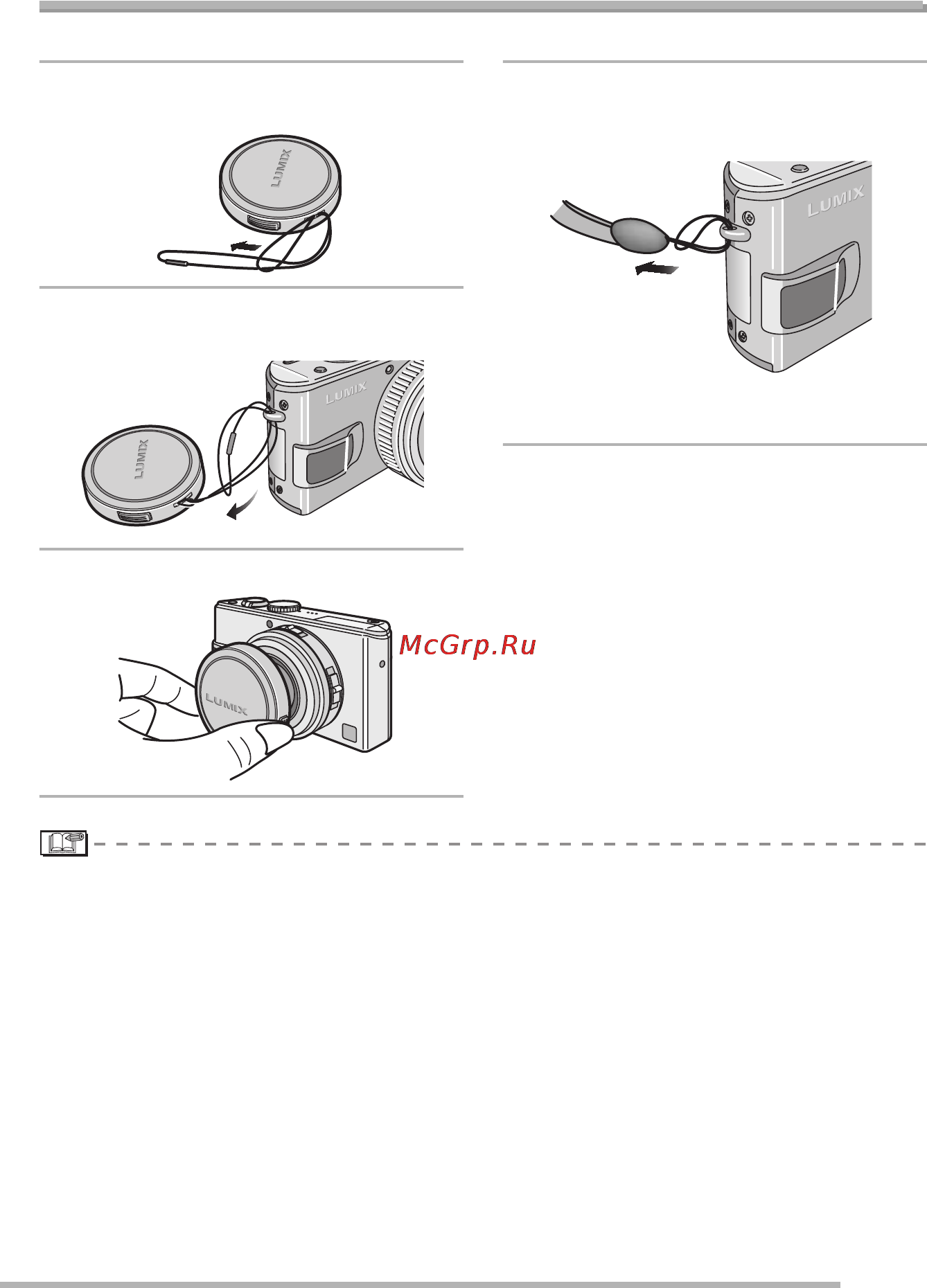 Panasonic LUMIX DMC-LX1GC [19/128] Прикрепление крышки объектива ремешка