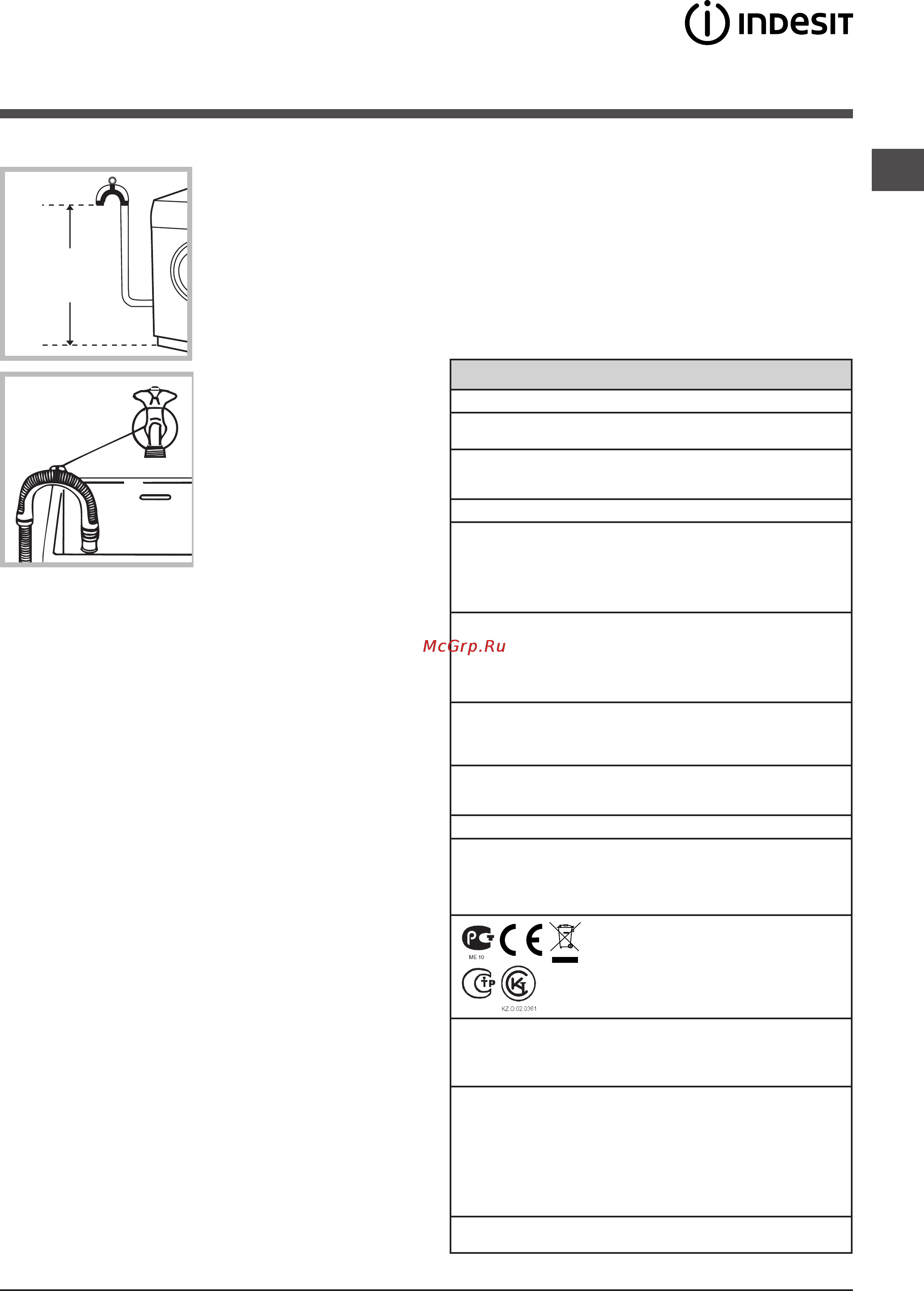 Indesit IWUE 4105 [3/24] Технические данные