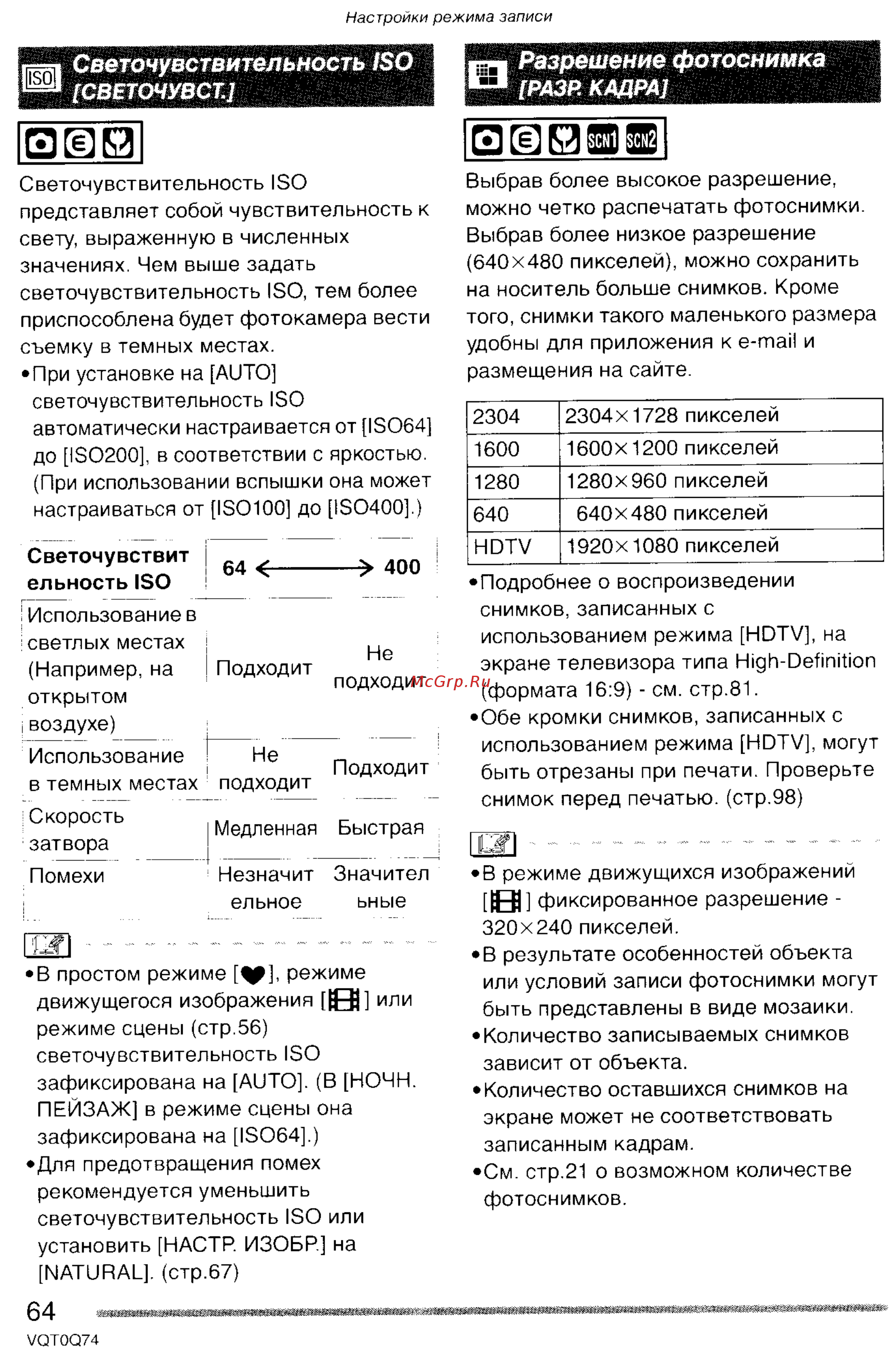 Panasonic DMC-LS1GC [64/151] Светочувст