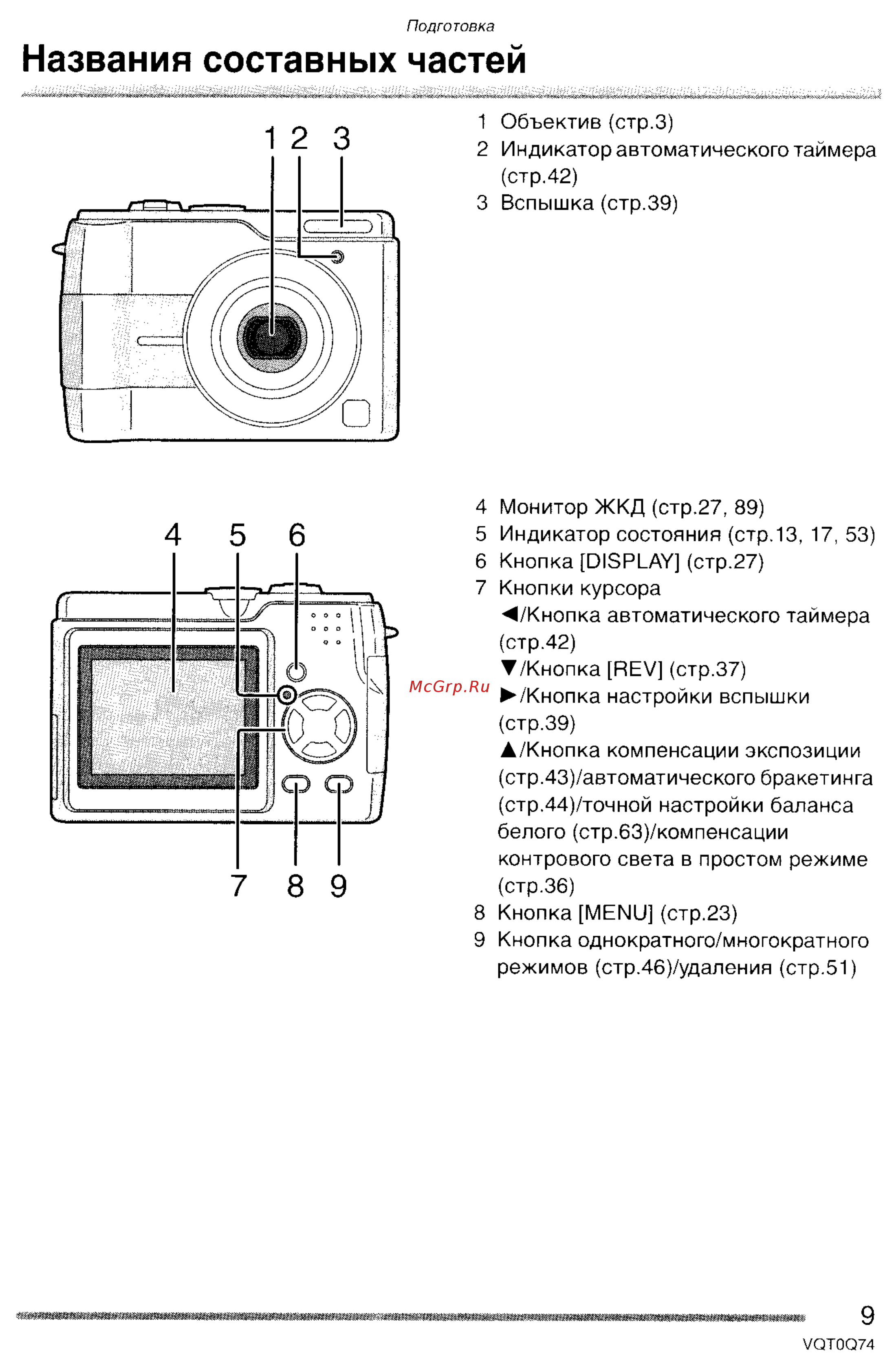 Panasonic DMC-LS1GC [9/151] Названия составных частей
