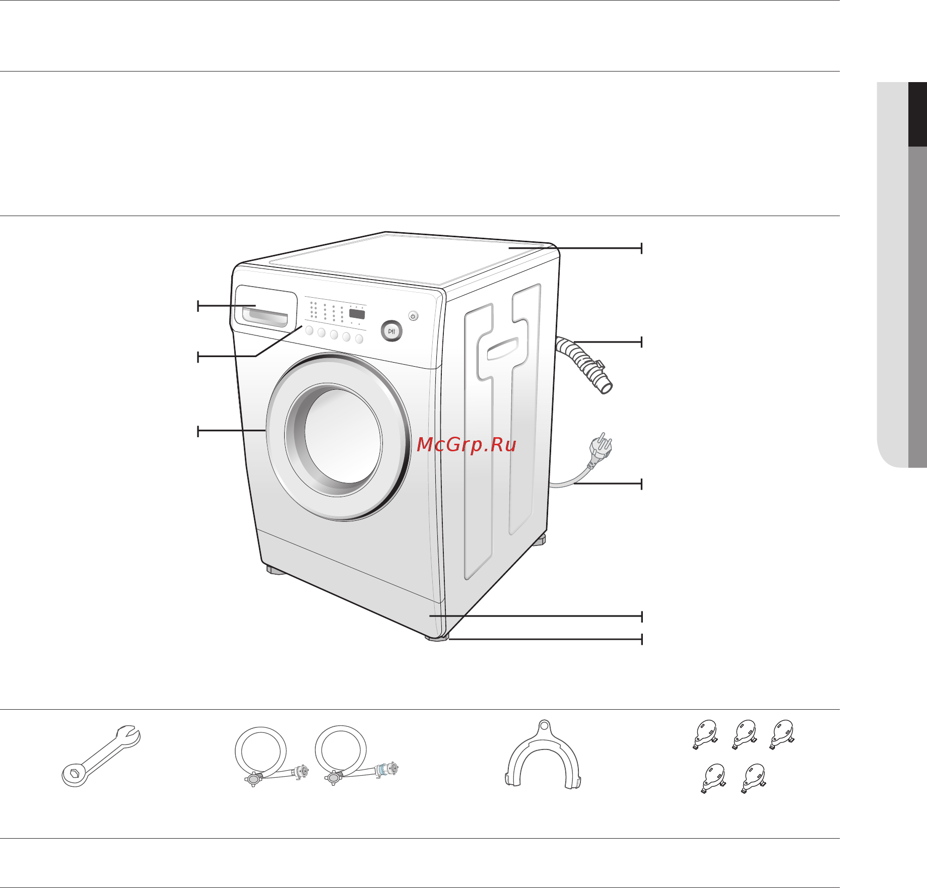 Samsung WF7522SA [5/20] Установка стиральной машины