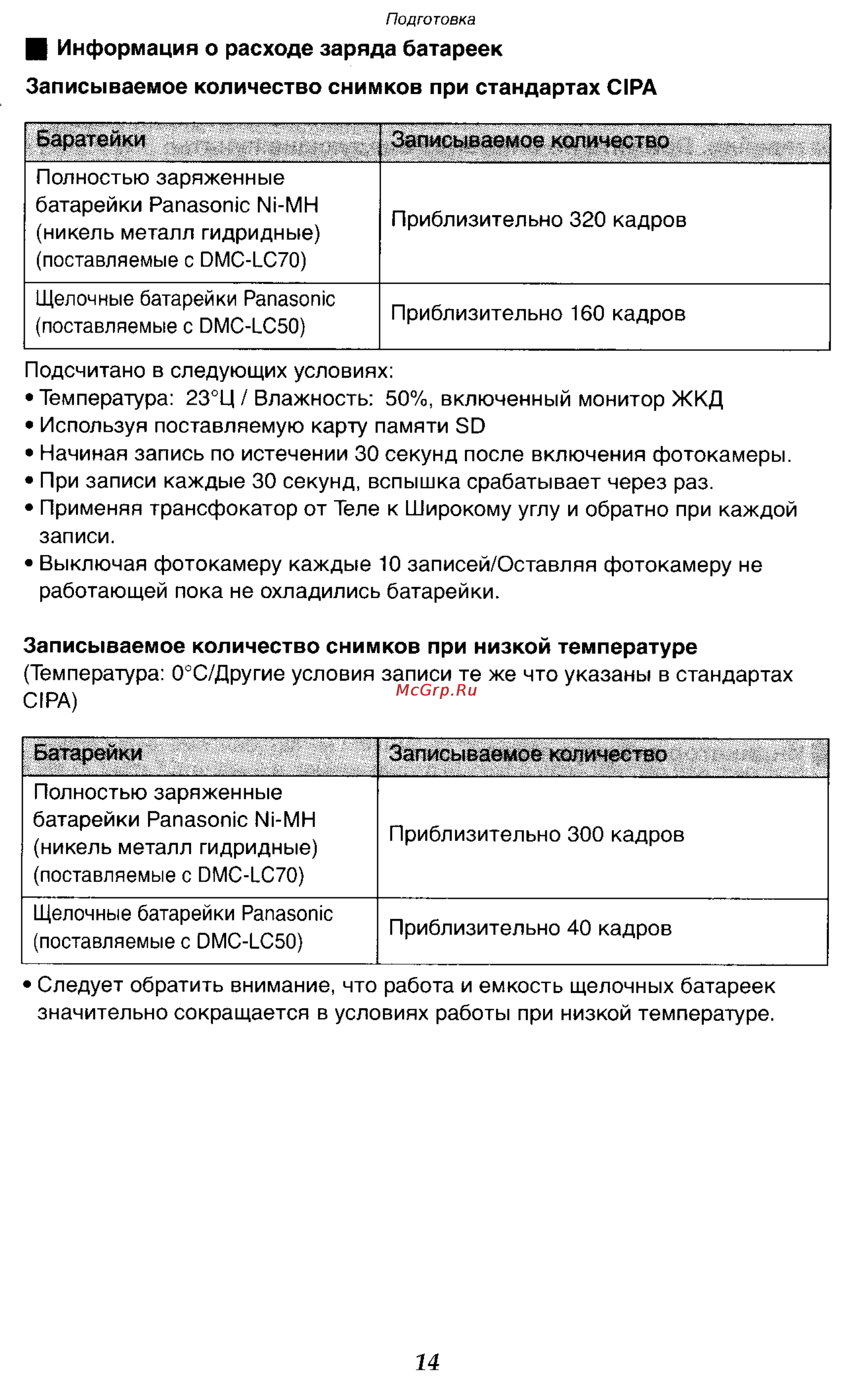 Panasonic DMC-LC70GC Инструкция по эксплуатации онлайн [14/100] 25004
