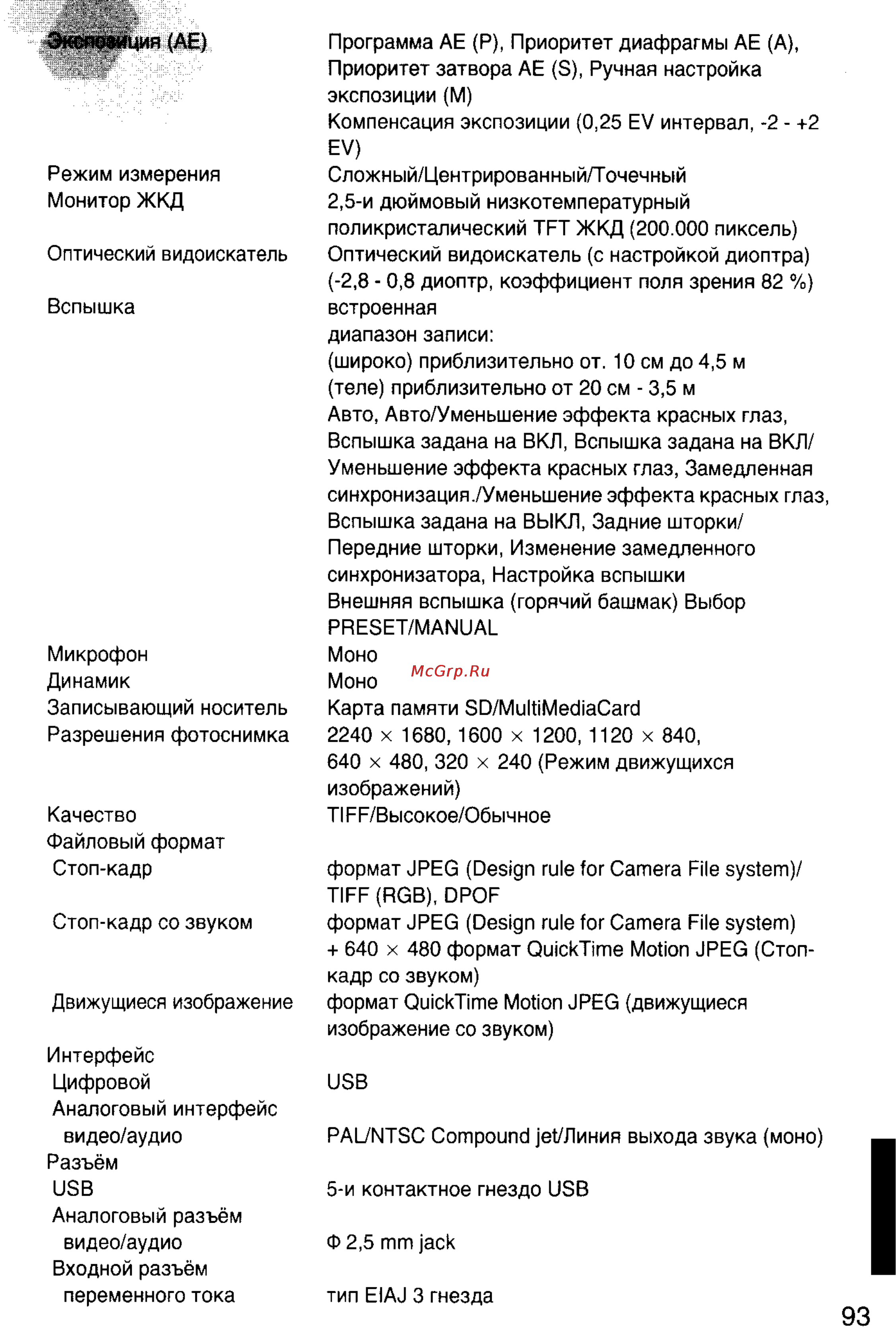 Panasonic DMC-LC5EN Инструкция по эксплуатации онлайн [93/95] 25016