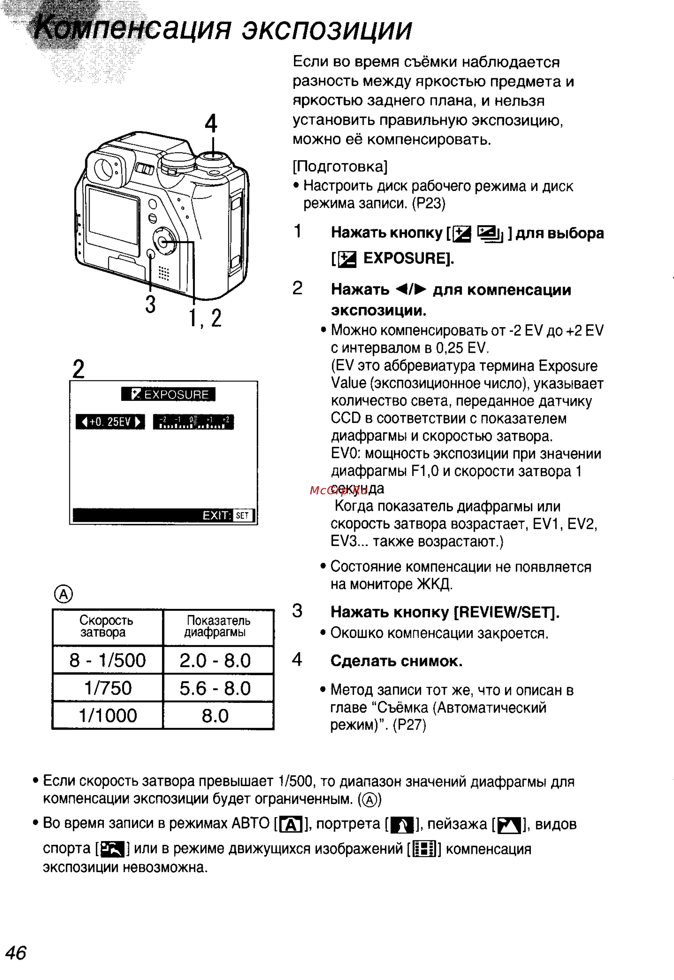 Panasonic DMC-LC40EN [46/93] Пенсация экспозиции
