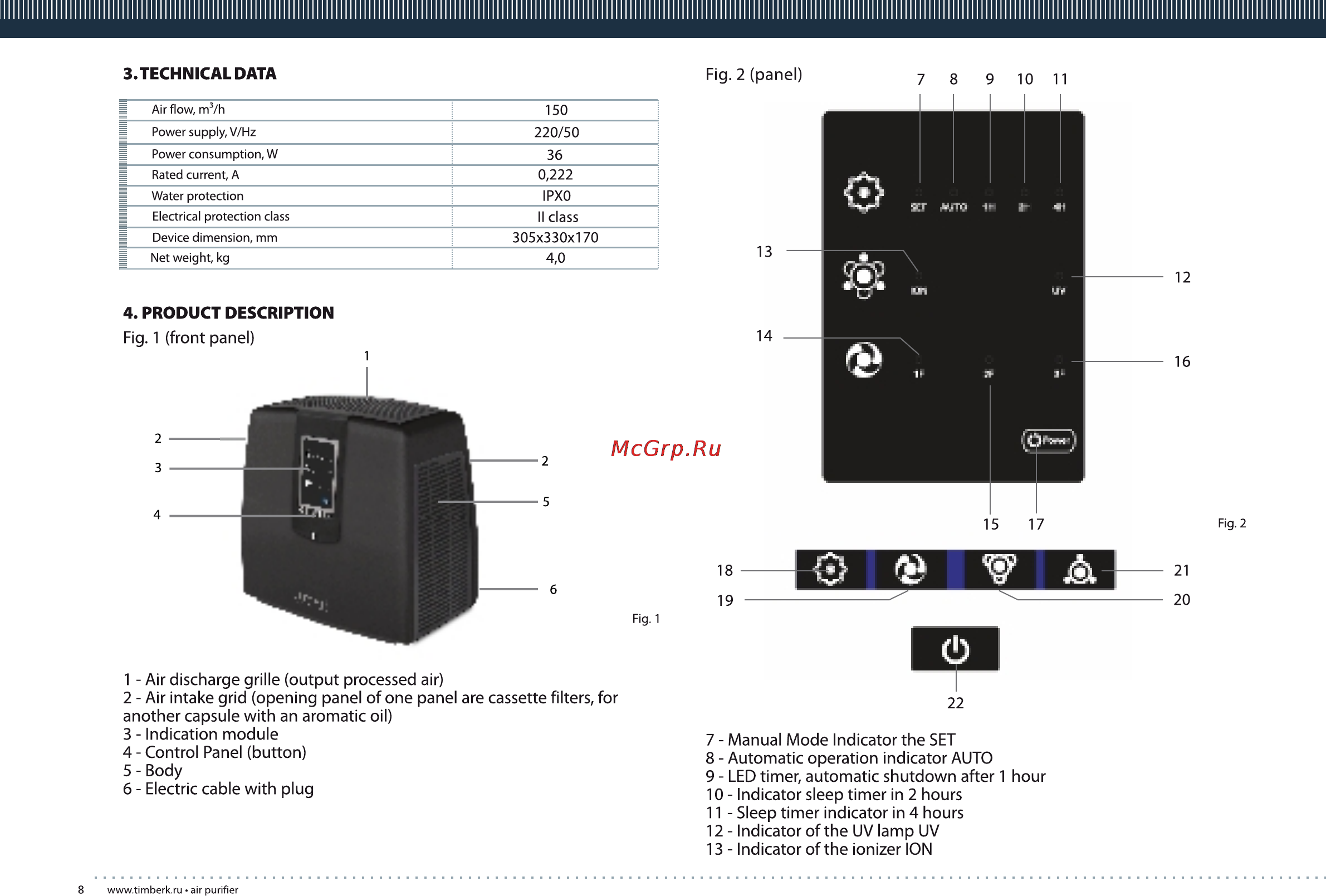 Timberk TAP FL200 MF [8/12] Page 8