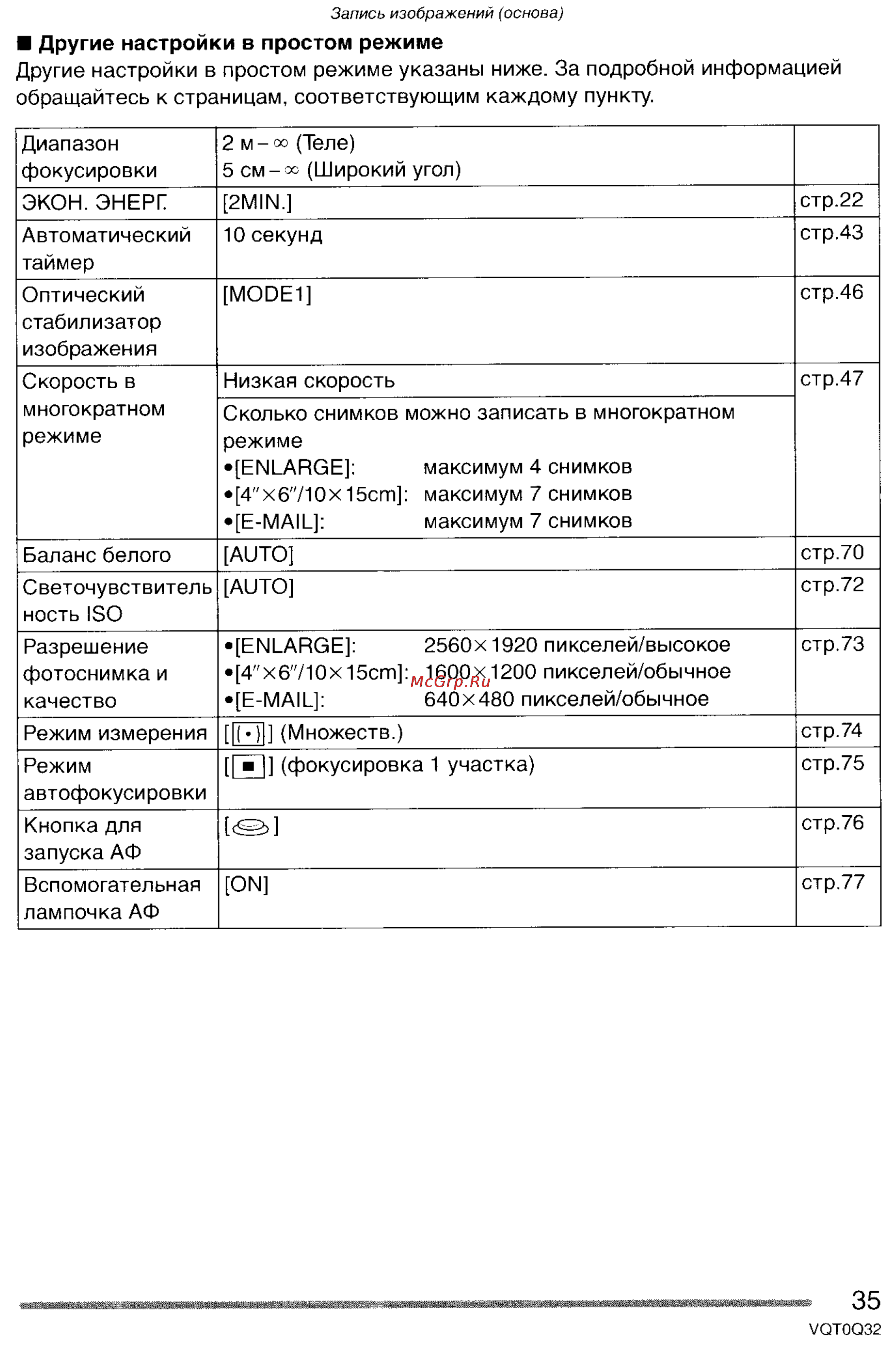 Panasonic LUMIX DMC-FZ5 Инструкция по эксплуатации онлайн [35/165] 33116