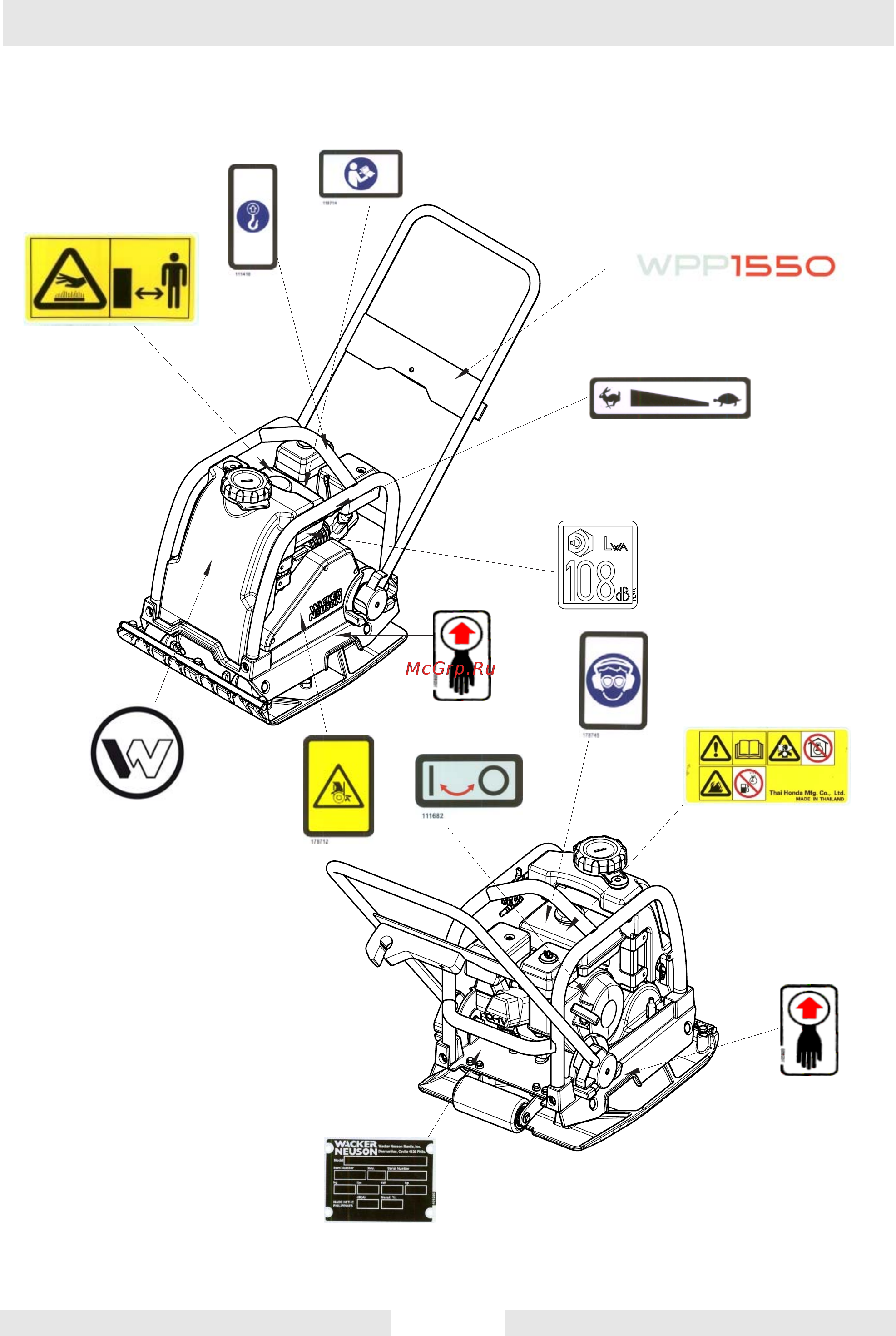 Wacker Neuson WPP 1550Aw 630030 [12/40] Ìåñòà ²àñïîëîæåíèø ìà²êè²îâî íûõ òàáëè åê