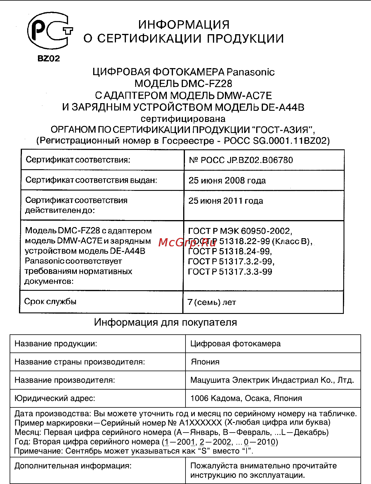 Panasonic DMC-FZ28 Инструкция по эксплуатации онлайн [159/160] 25282