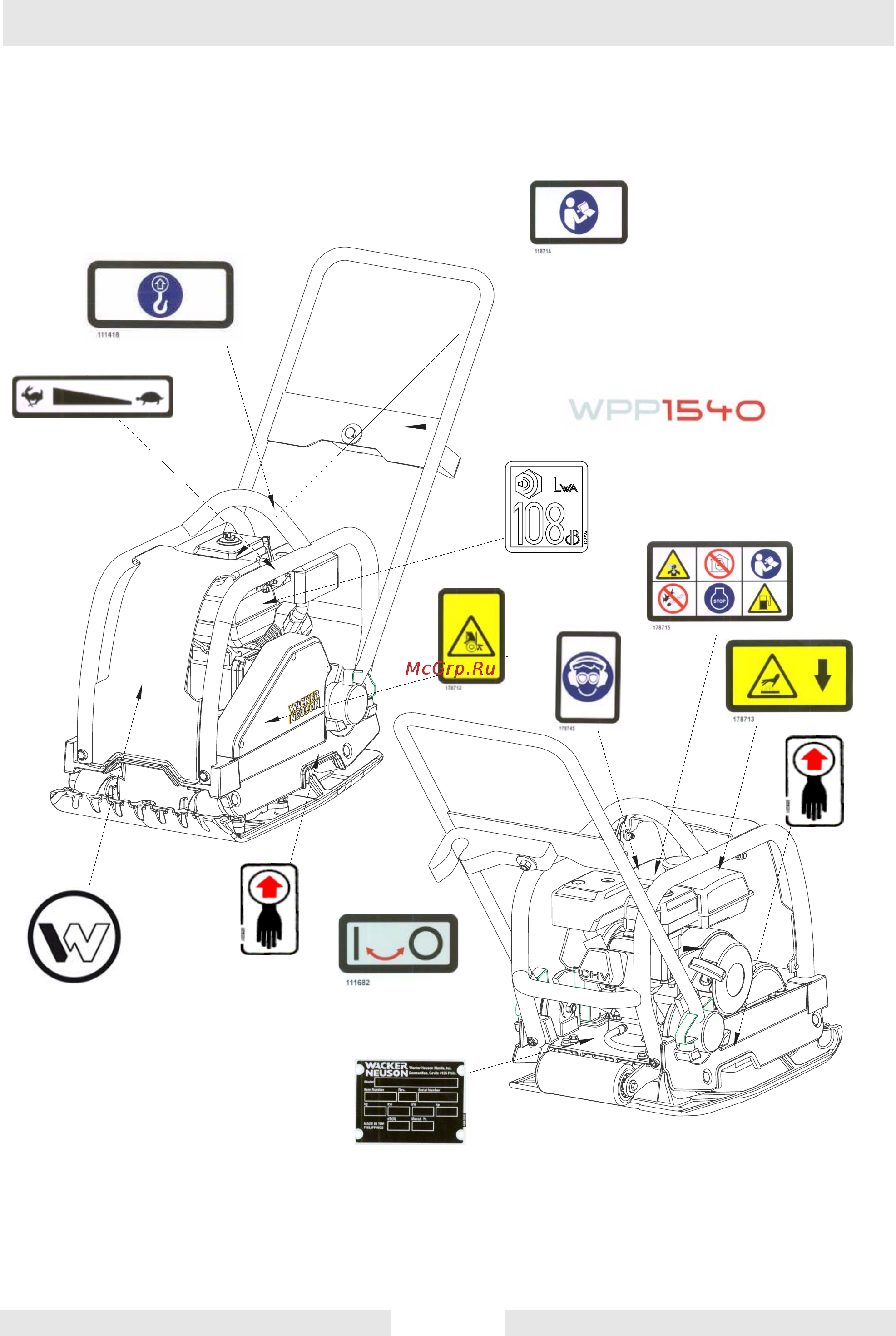 Wacker Neuson WPP 1540Ww 630028 [12/40] Ìåñòà ²àñïîëîæåíèø ìà²êè²îâî íûõ òàáëè åê