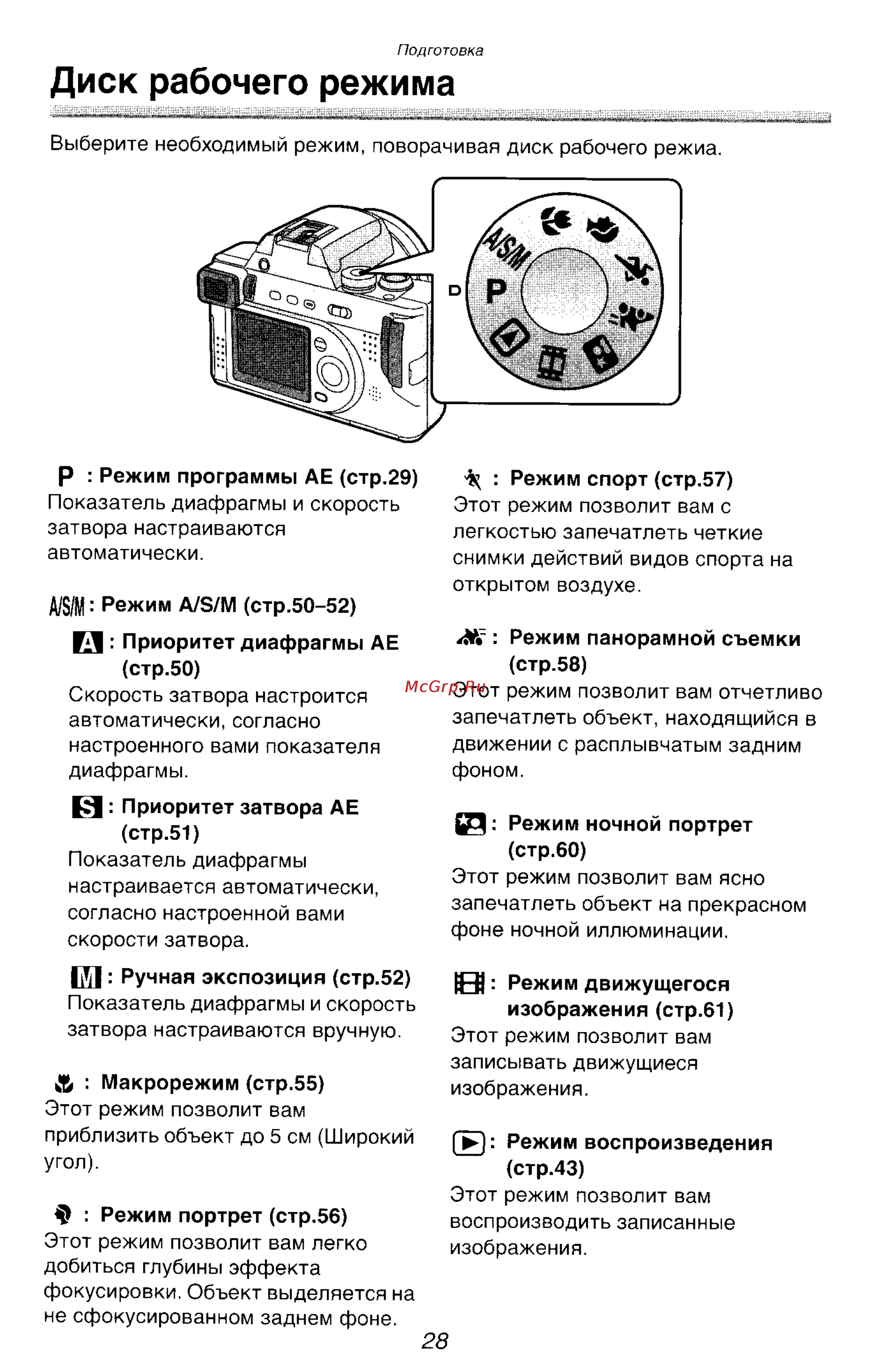 Panasonic DMC-FZ10GC [28/182] Диск рабочего режима